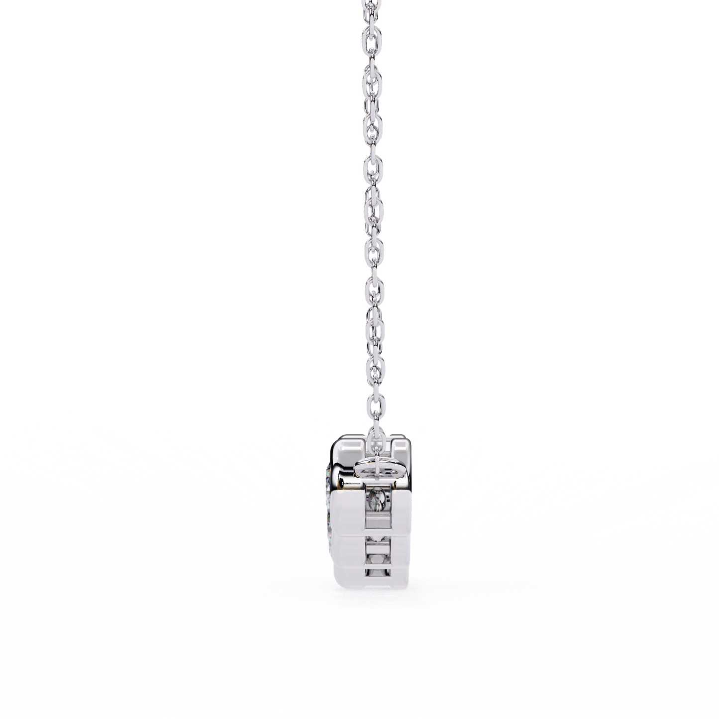 Five Stone Curved Bar Necklace | Bezel Set Diamond Necklace