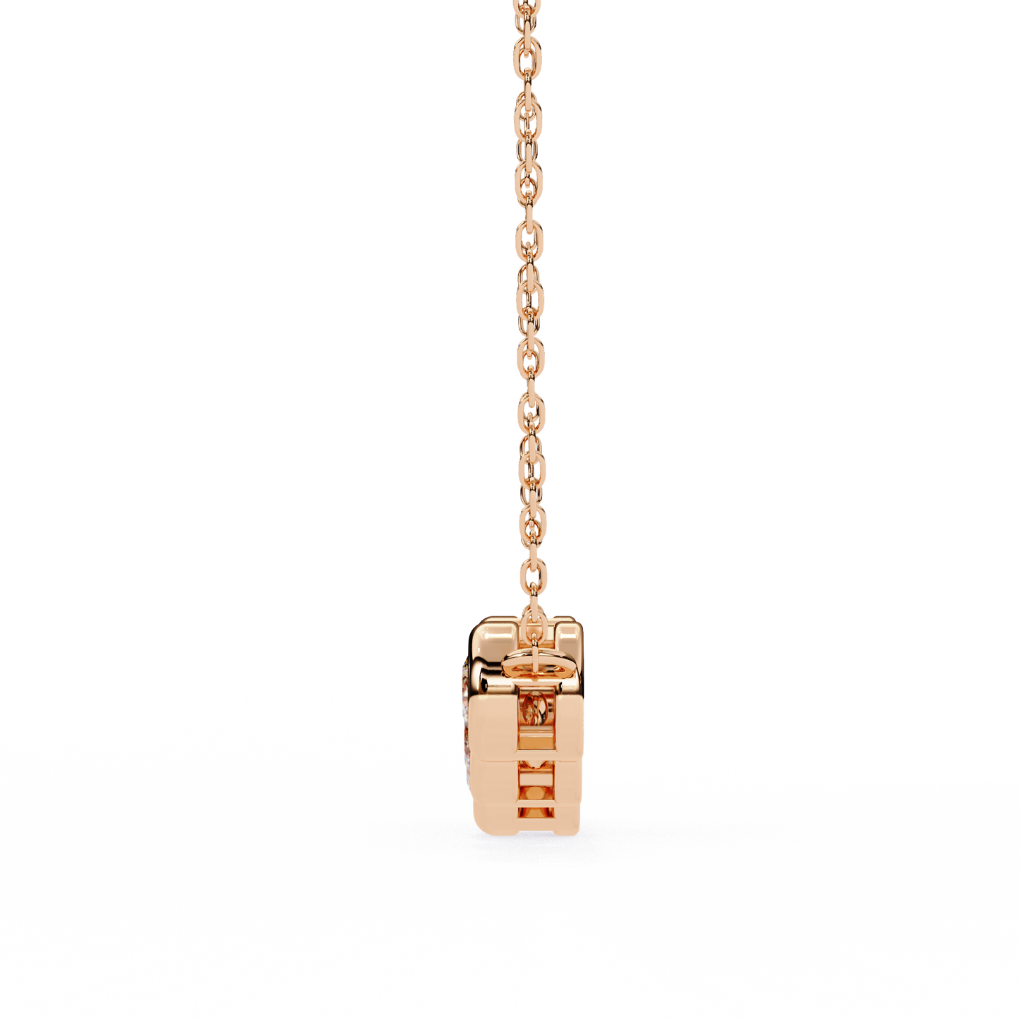 Five Stone Curved Bar Necklace | Bezel Set Diamond Necklace
