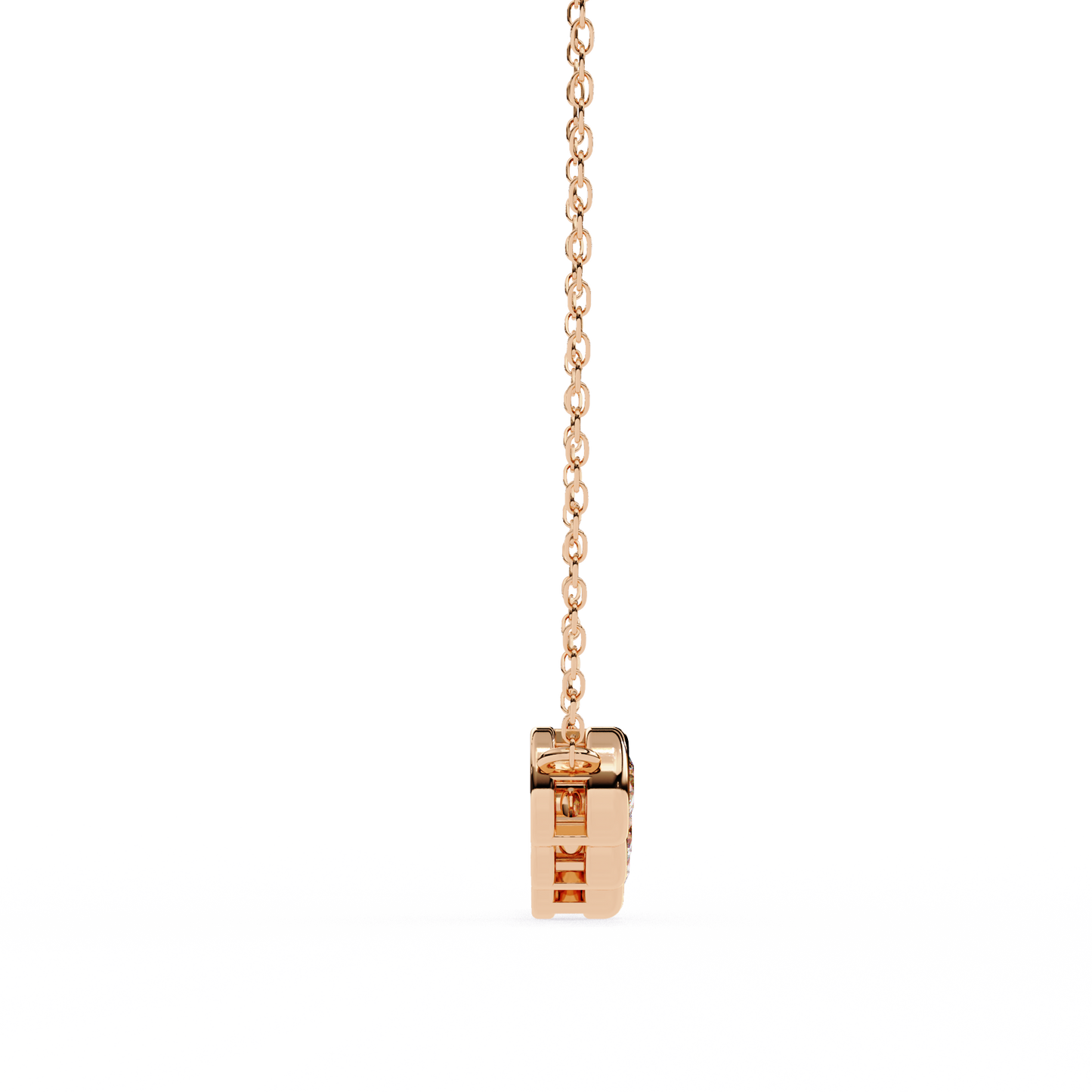 Five Stone Curved Bar Necklace | Bezel Set Diamond Necklace