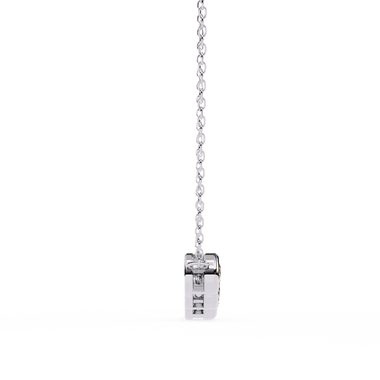 Five Stone Curved Bar Necklace | Bezel Set Diamond Necklace