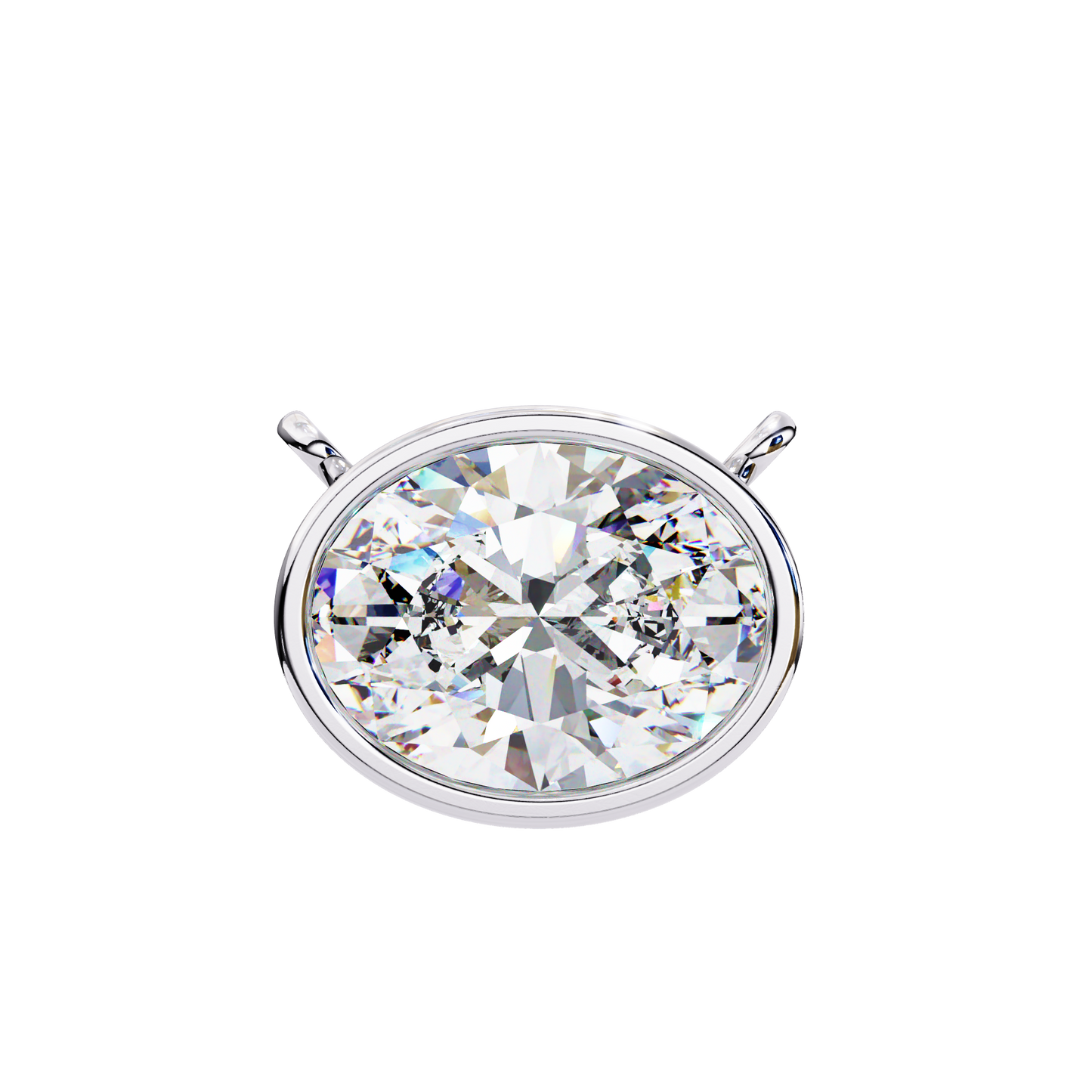 Sideways Oval Bezel Set Pendent