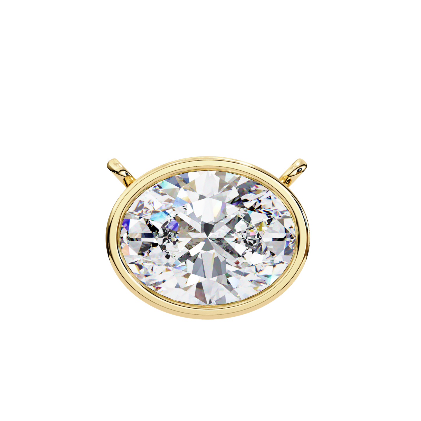 Sideways Oval Bezel Set Pendent