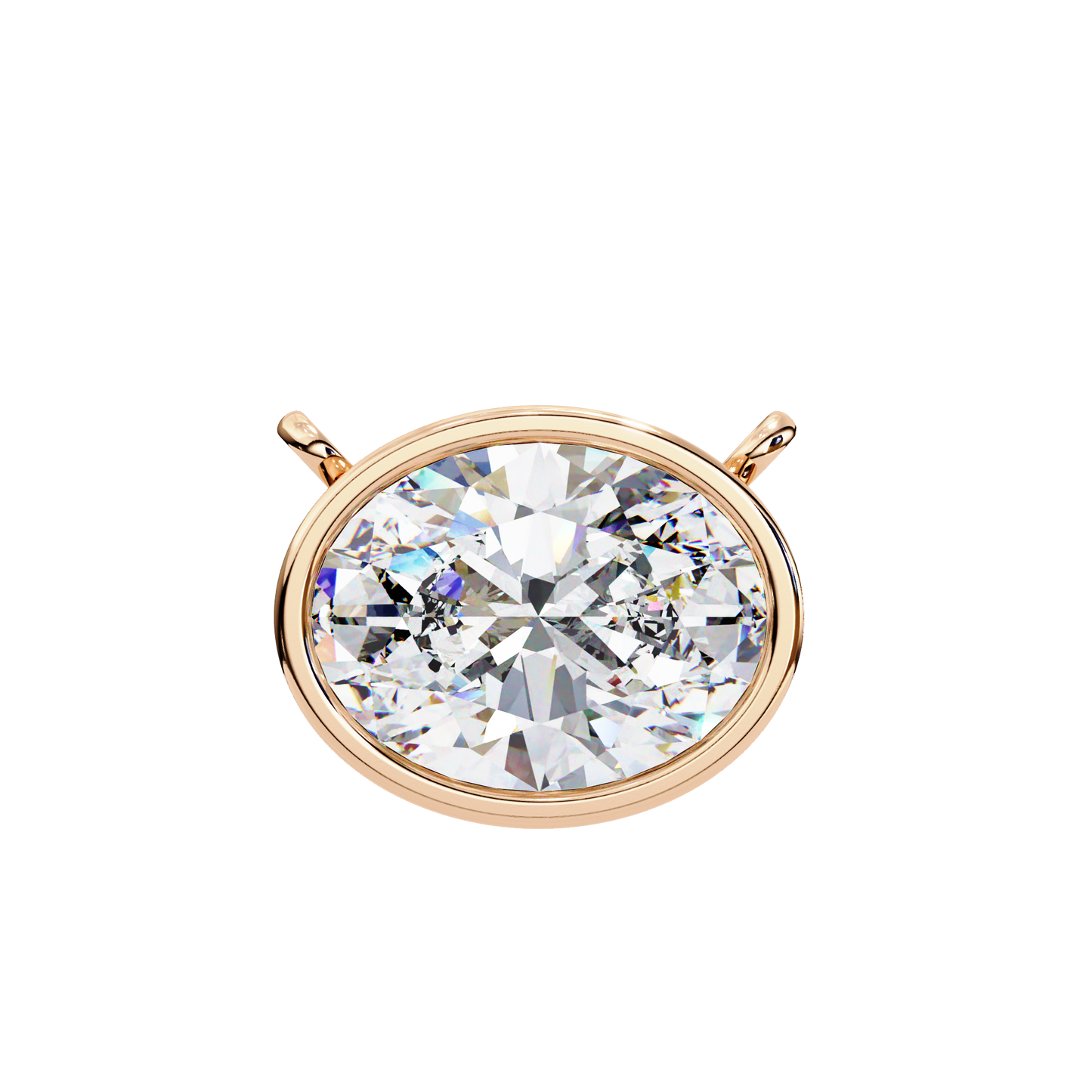 Sideways Oval Bezel Set Pendent