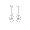 Elegant Pear Halo Teardrop Dangle Earrings