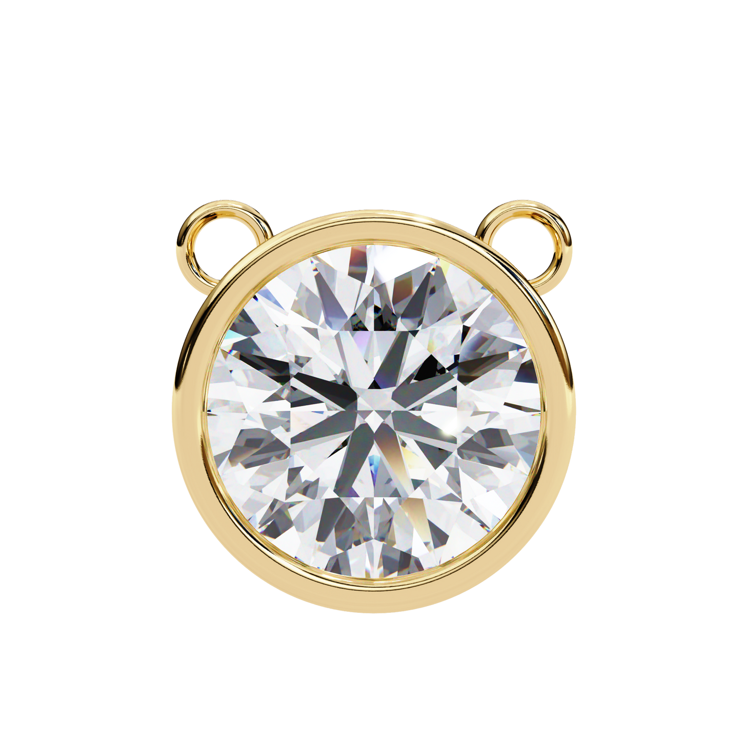 Bezel Set Solitaire Necklace | Floating Round Diamond Pendant