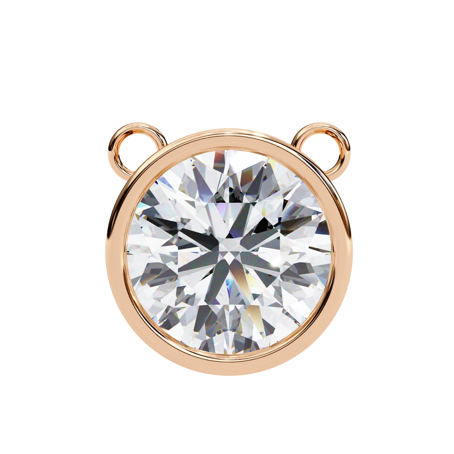 Bezel Set Solitaire Necklace | Floating Round Diamond Pendant