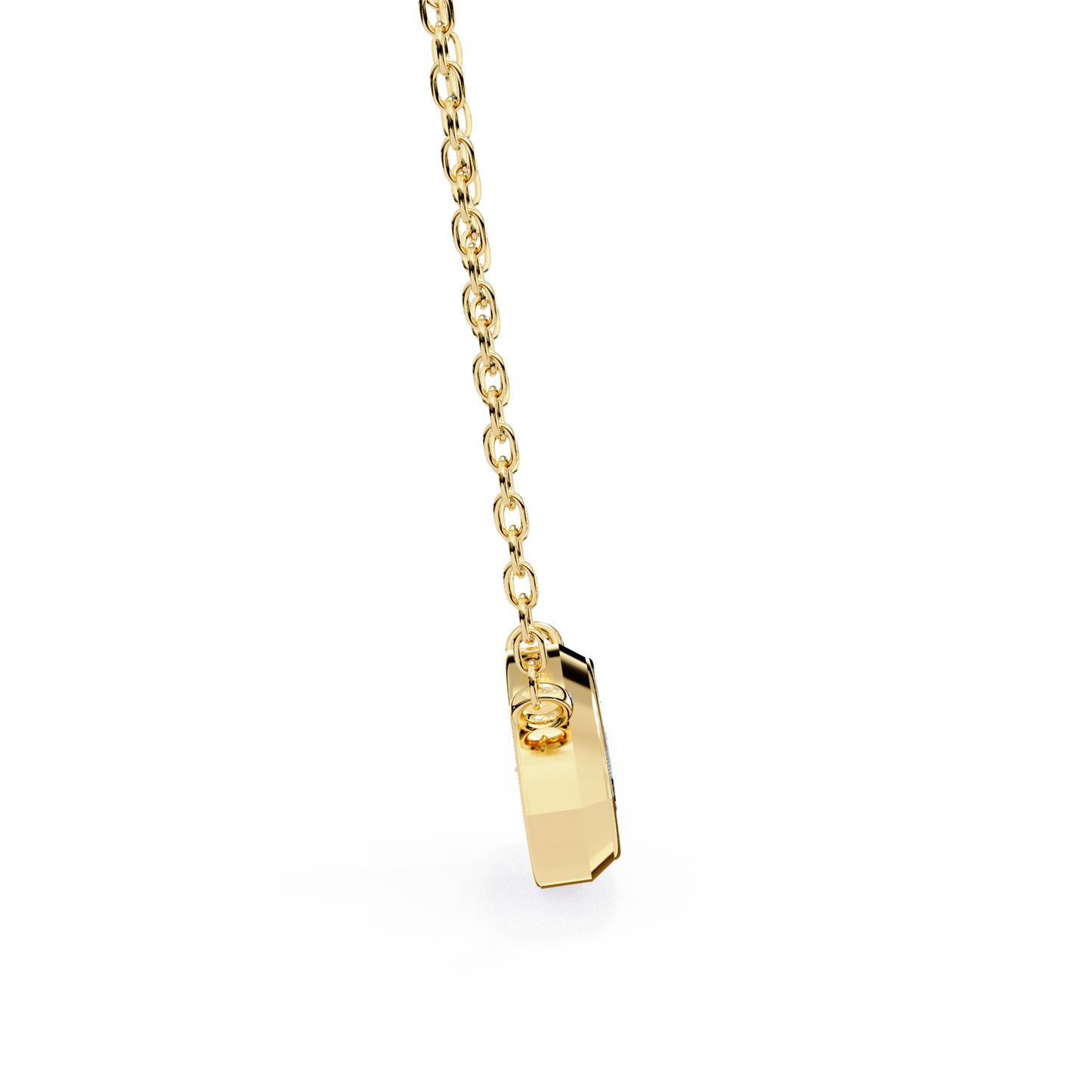 Modern Evil Eye Necklace | Bezel Set Marquise Diamond Pendant