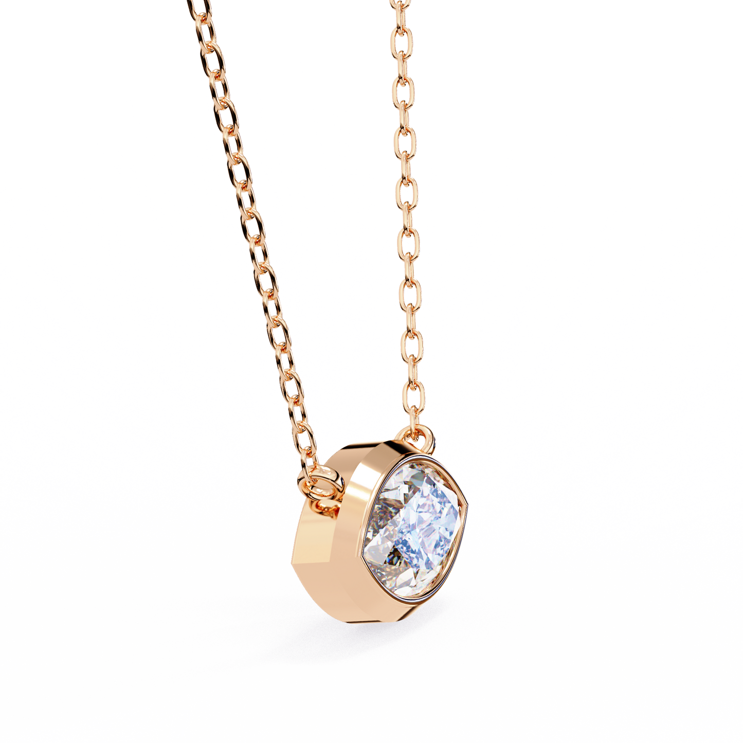 Modern Evil Eye Necklace | Bezel Set Marquise Diamond Pendant