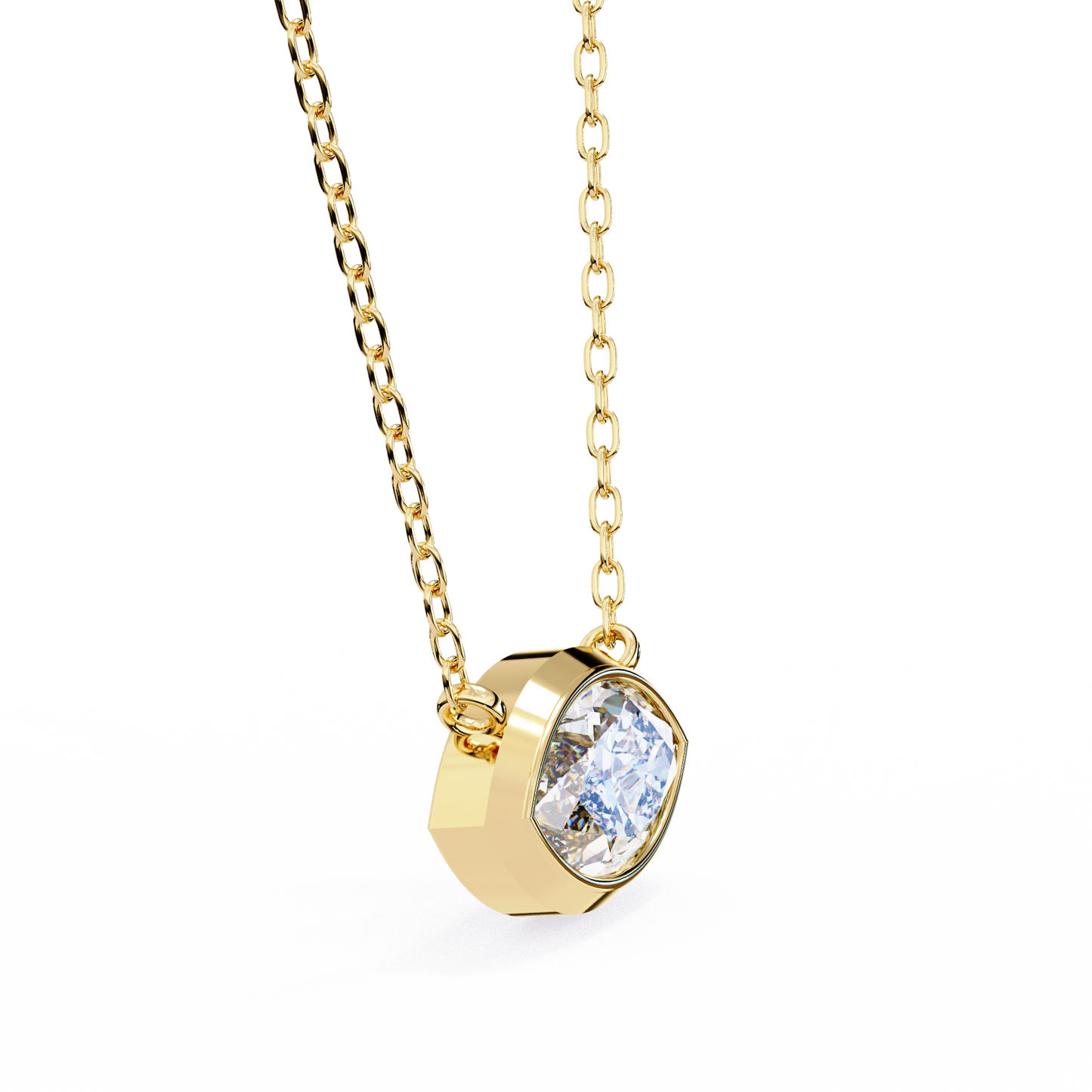 Modern Evil Eye Necklace | Bezel Set Marquise Diamond Pendant