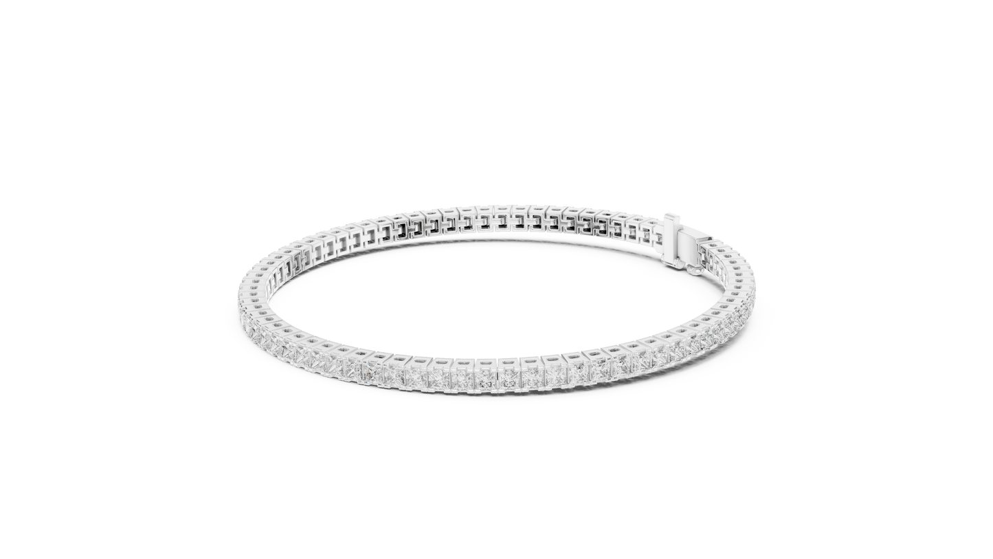 Princess Cut Diamond Tennis Bracelet