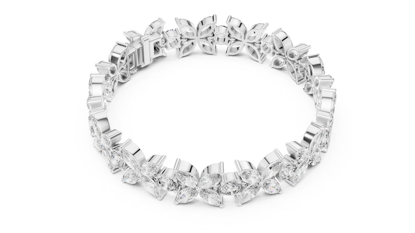 Marquise Diamond Flower Bracelet