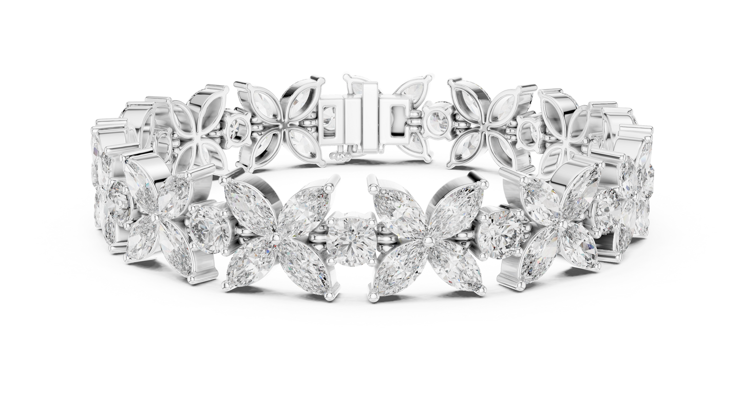 Marquise Diamond Flower Bracelet
