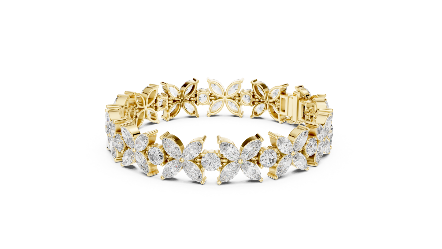 Marquise Diamond Flower Bracelet