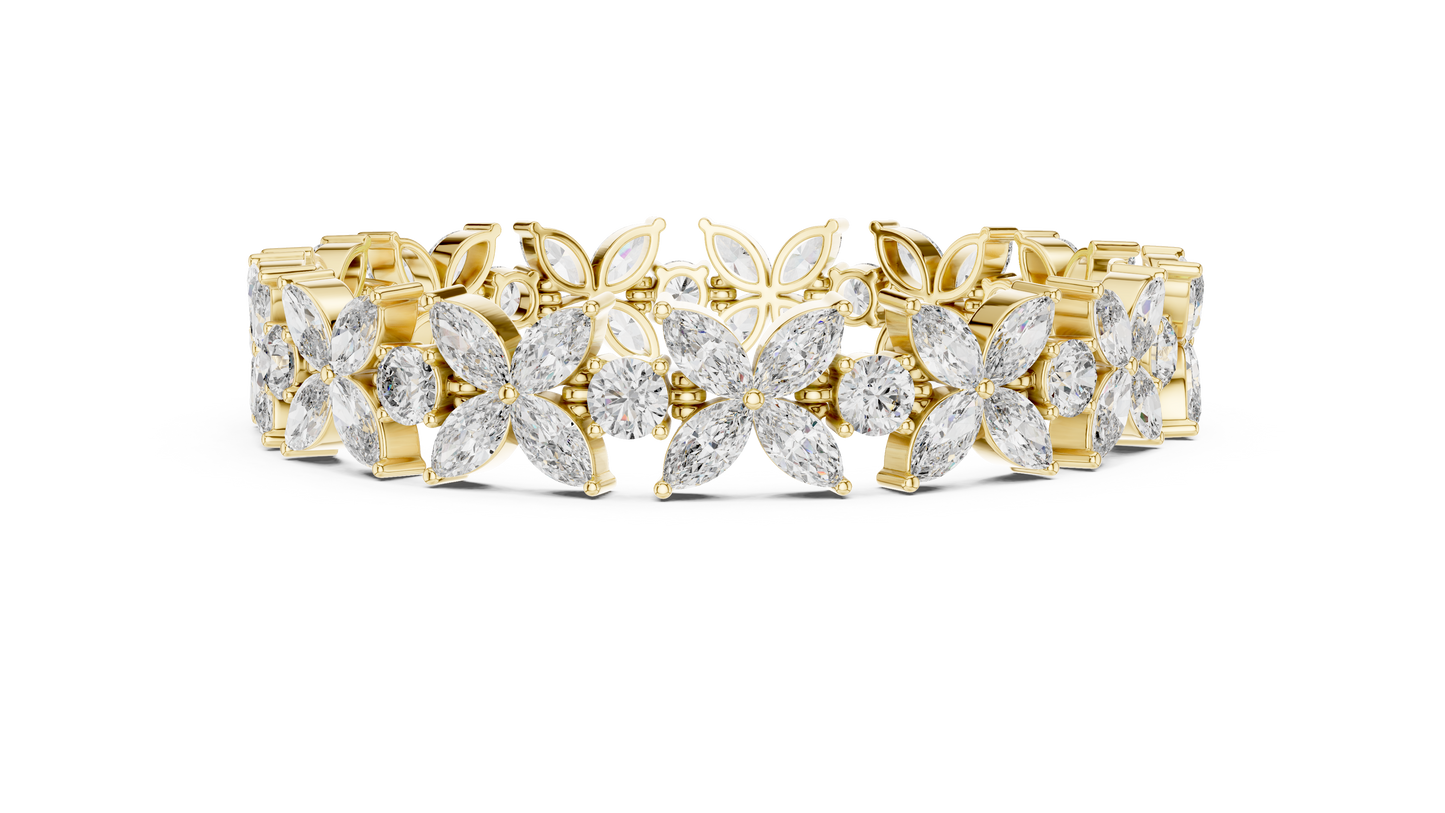 Marquise Diamond Flower Bracelet