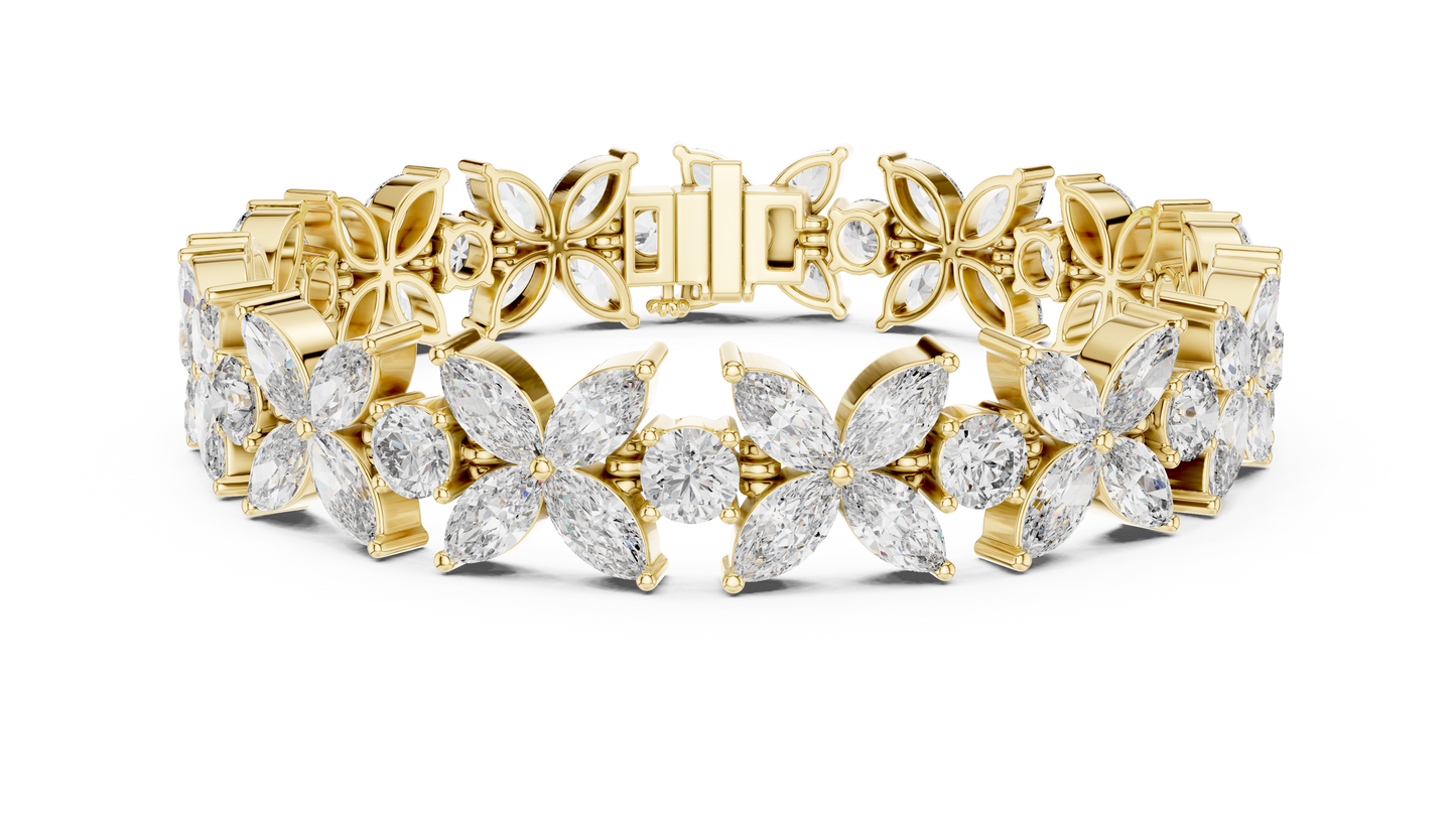 Marquise Diamond Flower Bracelet