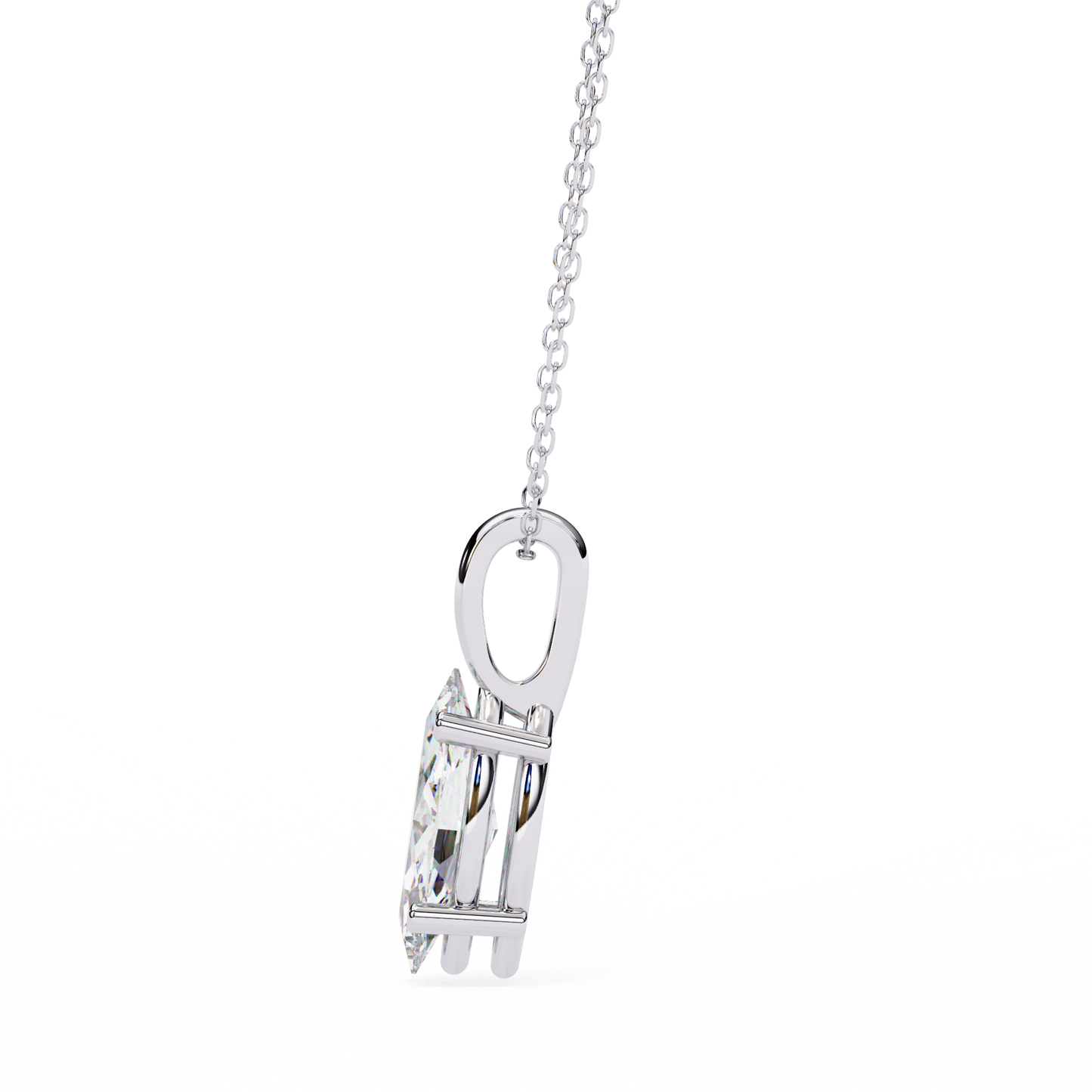 Marquise Cut Solitaire Necklace | Classic Diamond Pendant for Women