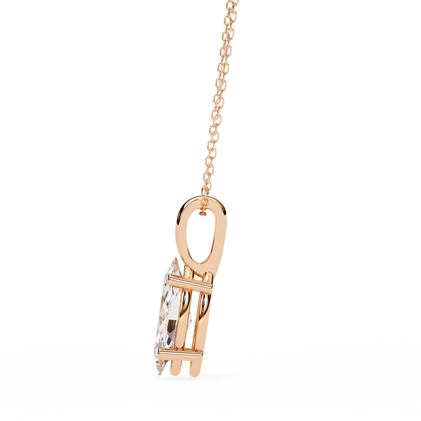 Marquise Cut Solitaire Necklace | Classic Diamond Pendant for Women