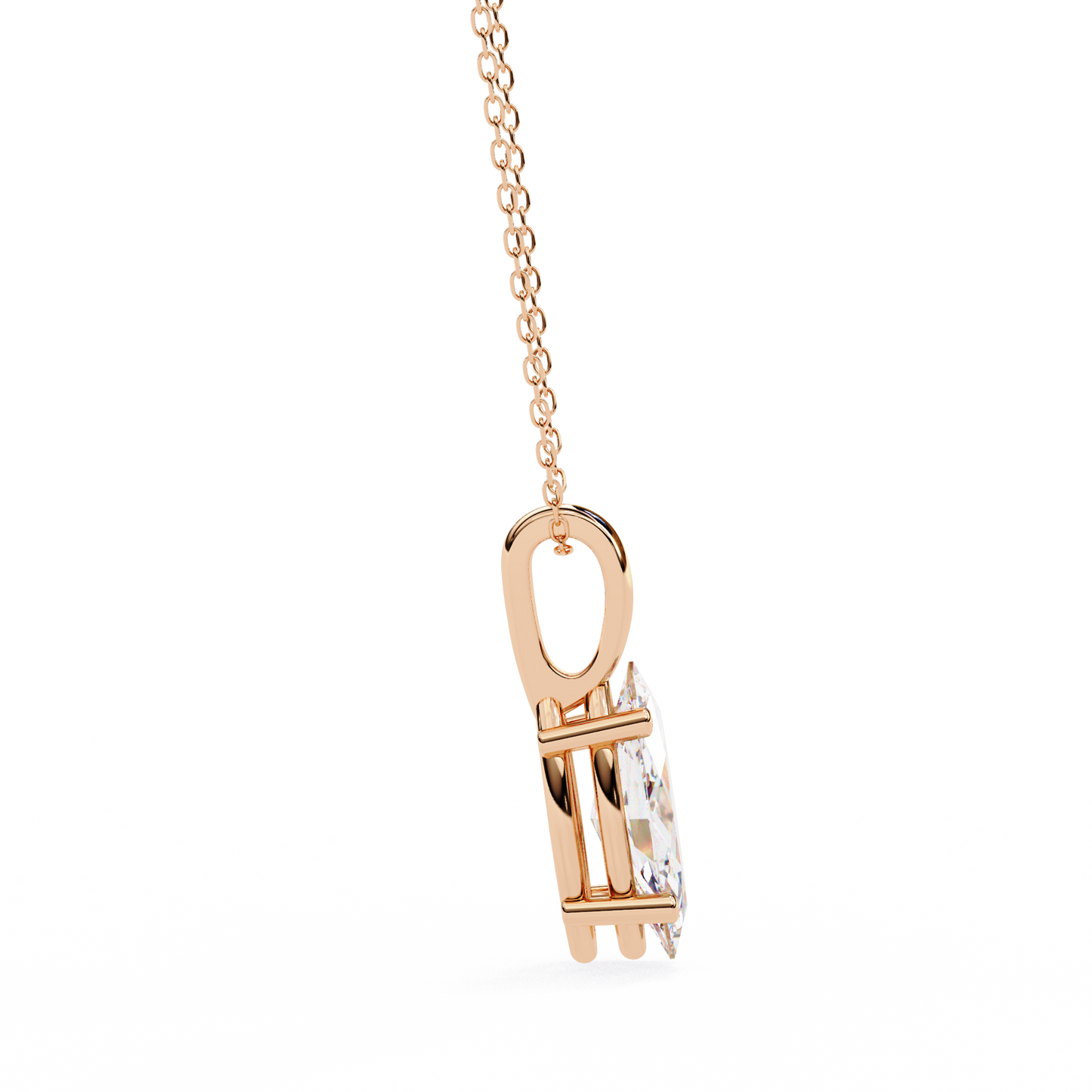 Marquise Cut Solitaire Necklace | Classic Diamond Pendant for Women