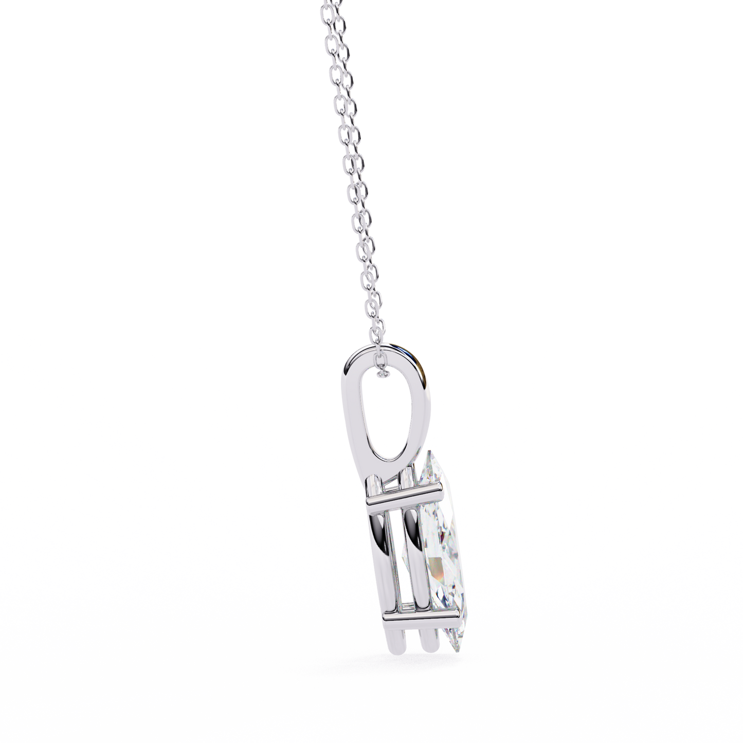 Marquise Cut Solitaire Necklace | Classic Diamond Pendant for Women