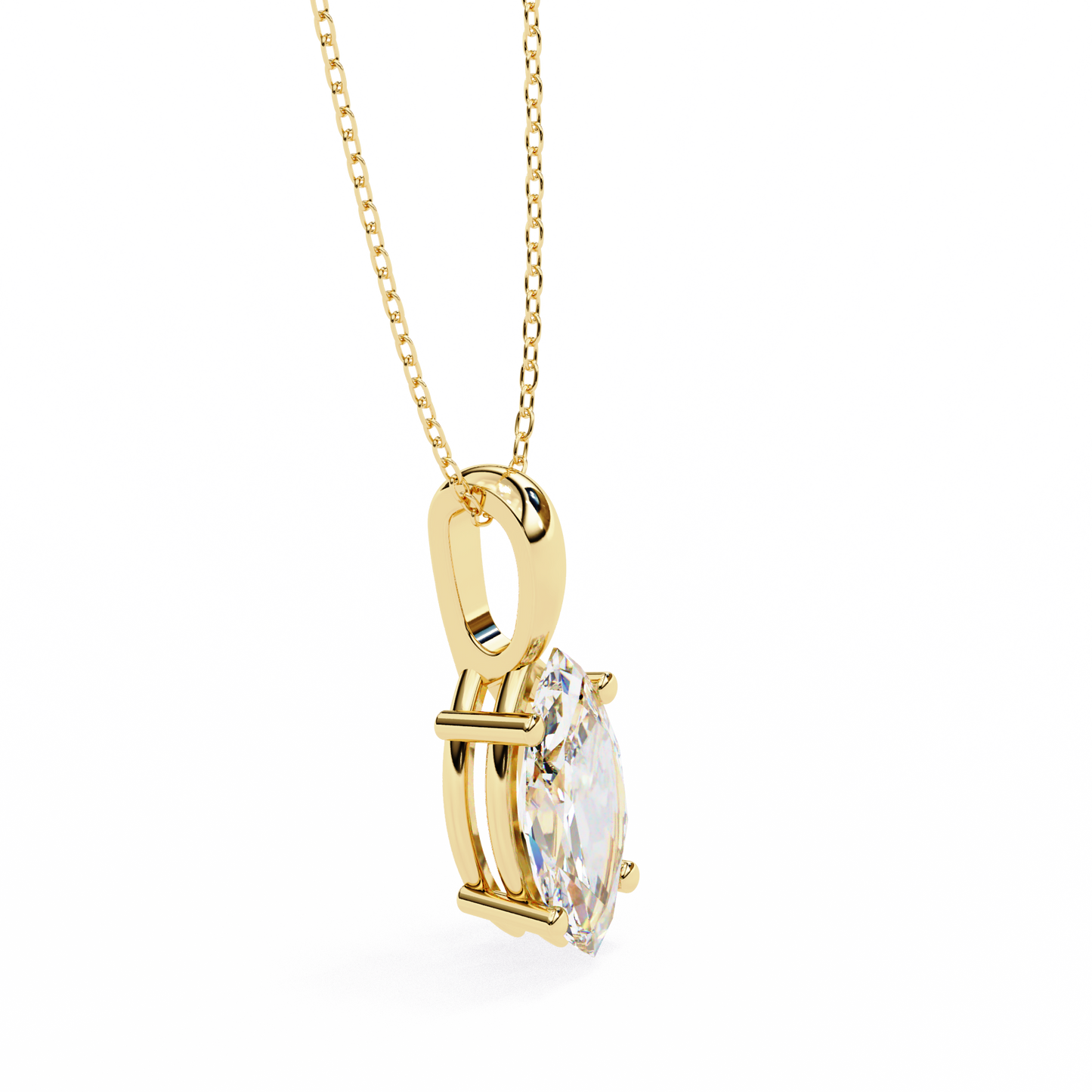 Marquise Cut Solitaire Necklace | Classic Diamond Pendant for Women
