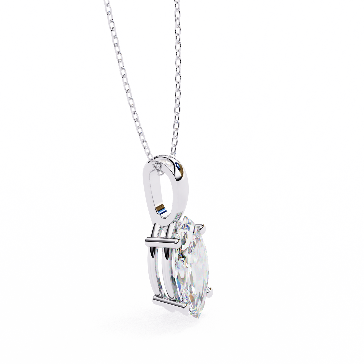 Marquise Cut Solitaire Necklace | Classic Diamond Pendant for Women