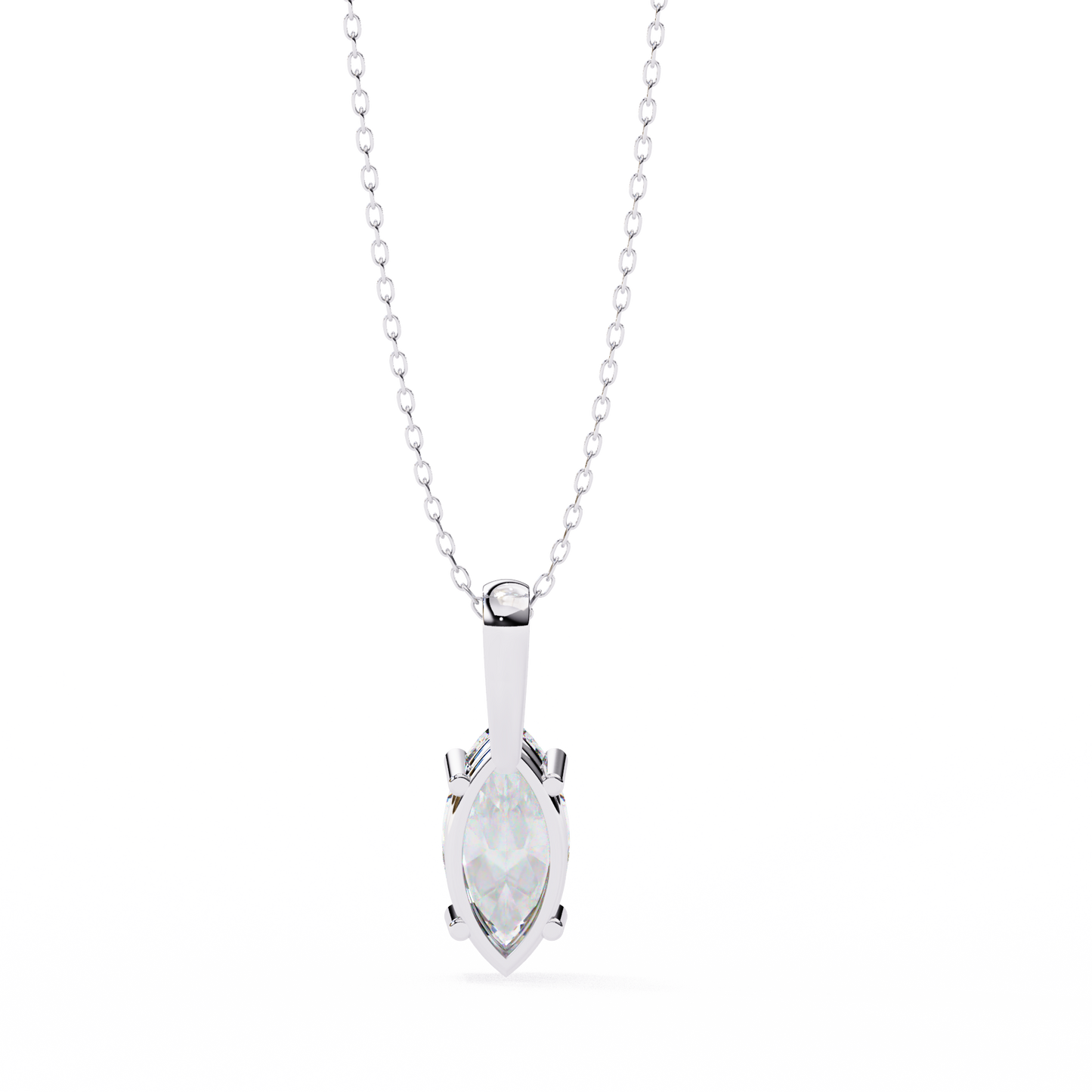 Marquise Cut Solitaire Necklace | Classic Diamond Pendant for Women