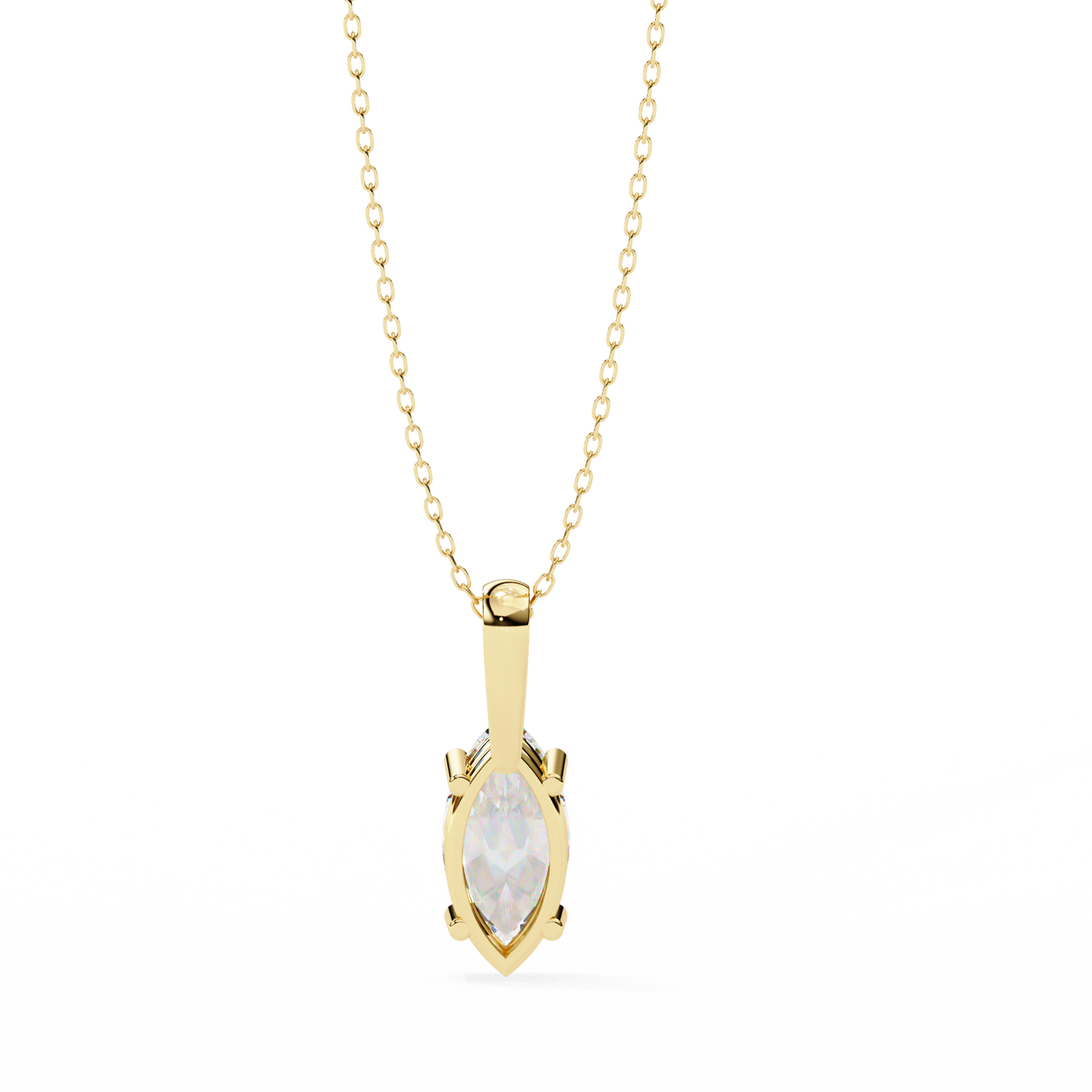Marquise Cut Solitaire Necklace | Classic Diamond Pendant for Women
