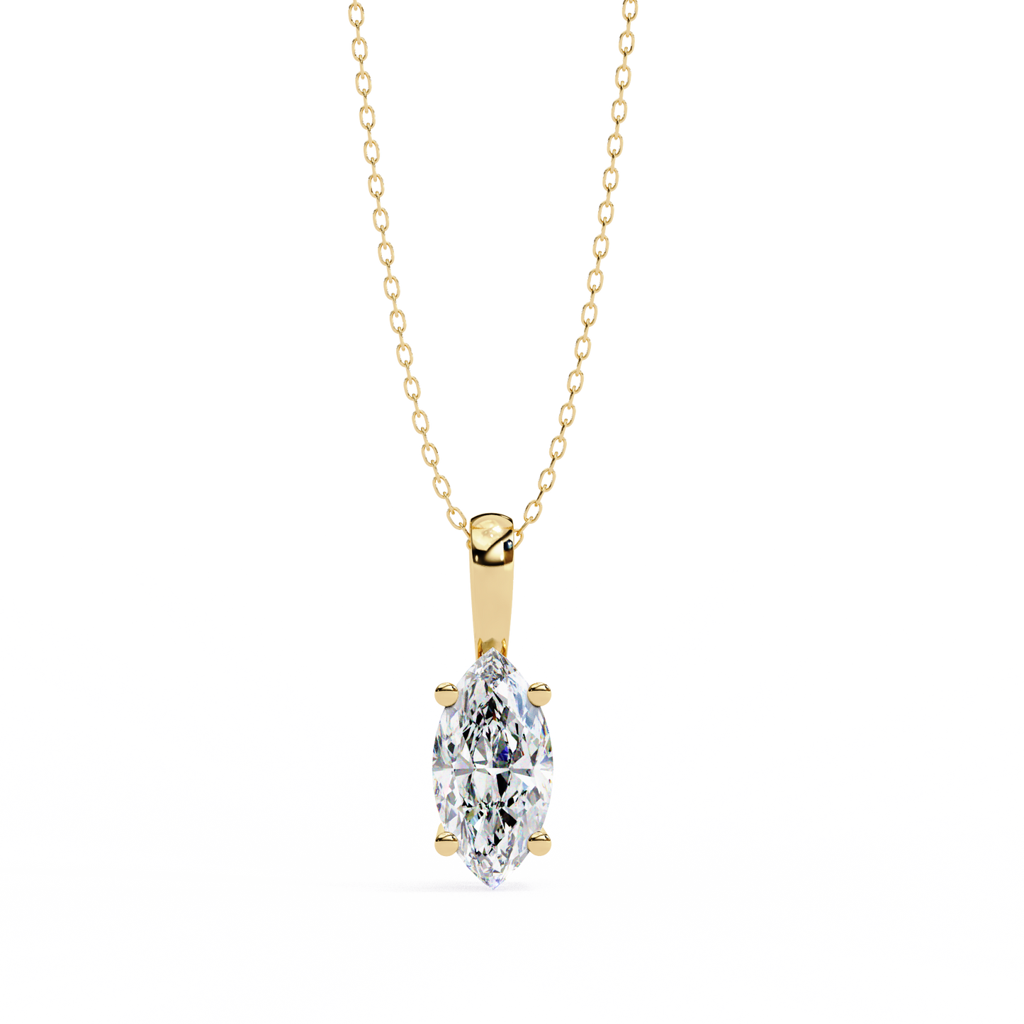 Marquise Cut Solitaire Necklace | Classic Diamond Pendant for Women