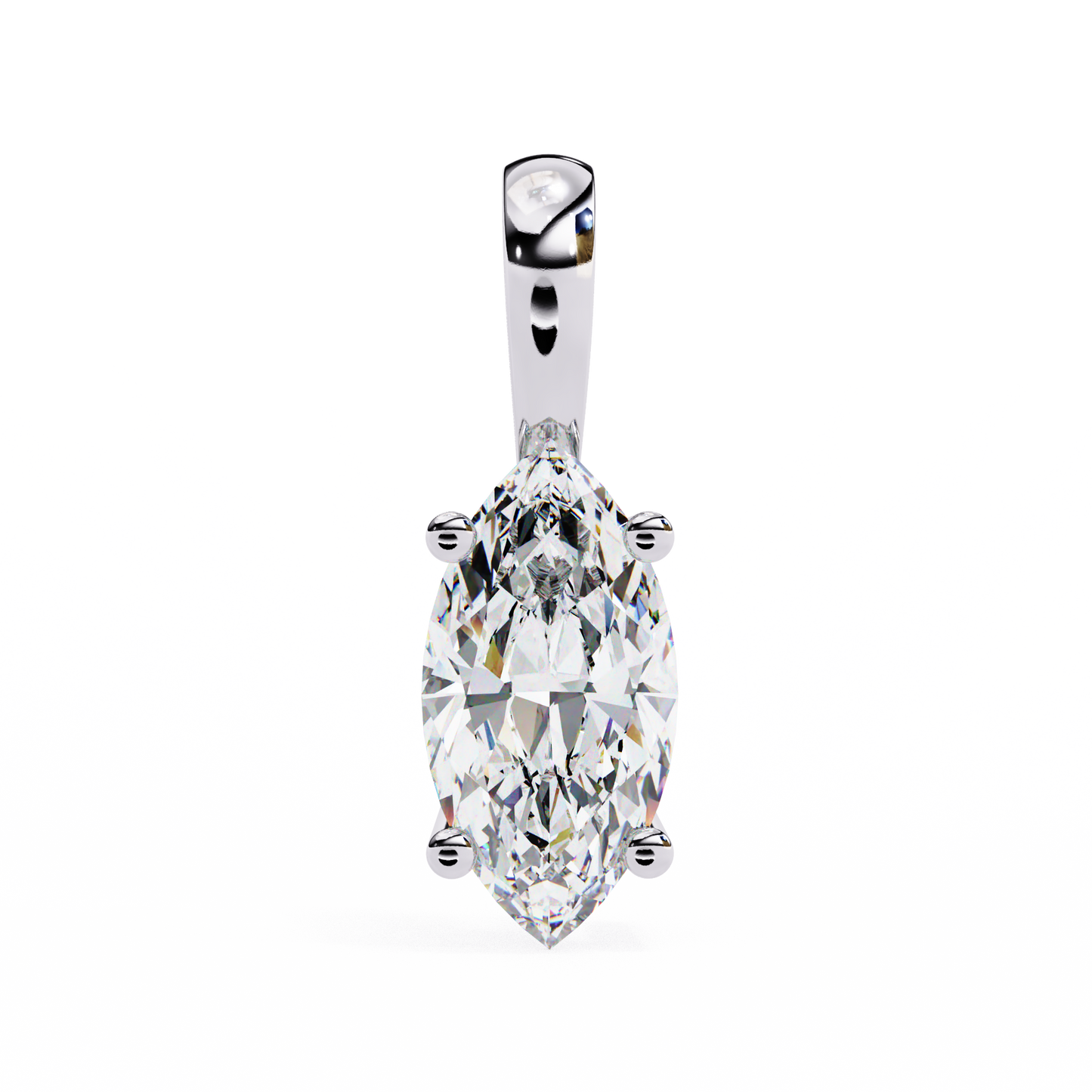 Marquise Cut Solitaire Necklace | Classic Diamond Pendant for Women
