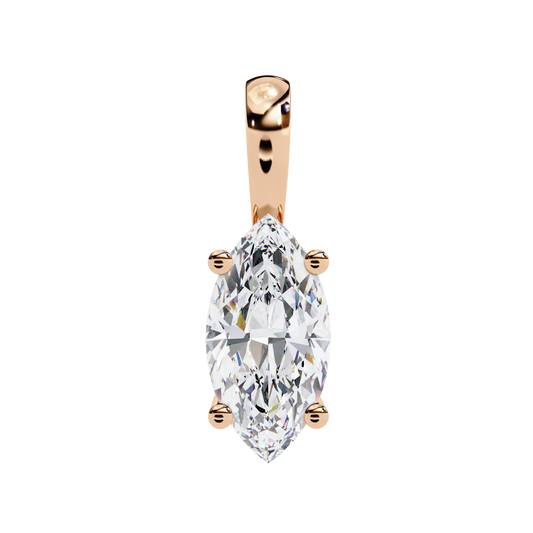 Marquise Cut Solitaire Necklace | Classic Diamond Pendant for Women