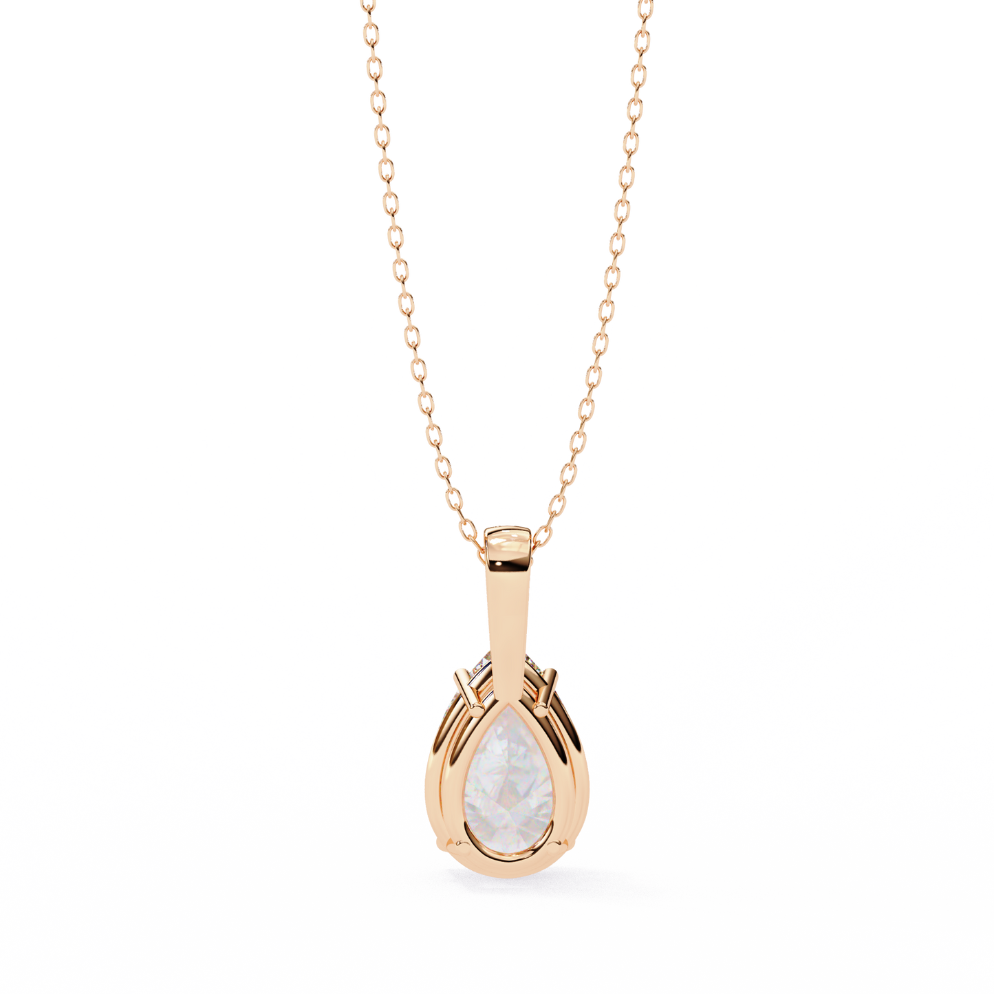 Pear Shaped Solitaire Necklace | Teardrop Diamond Pendant