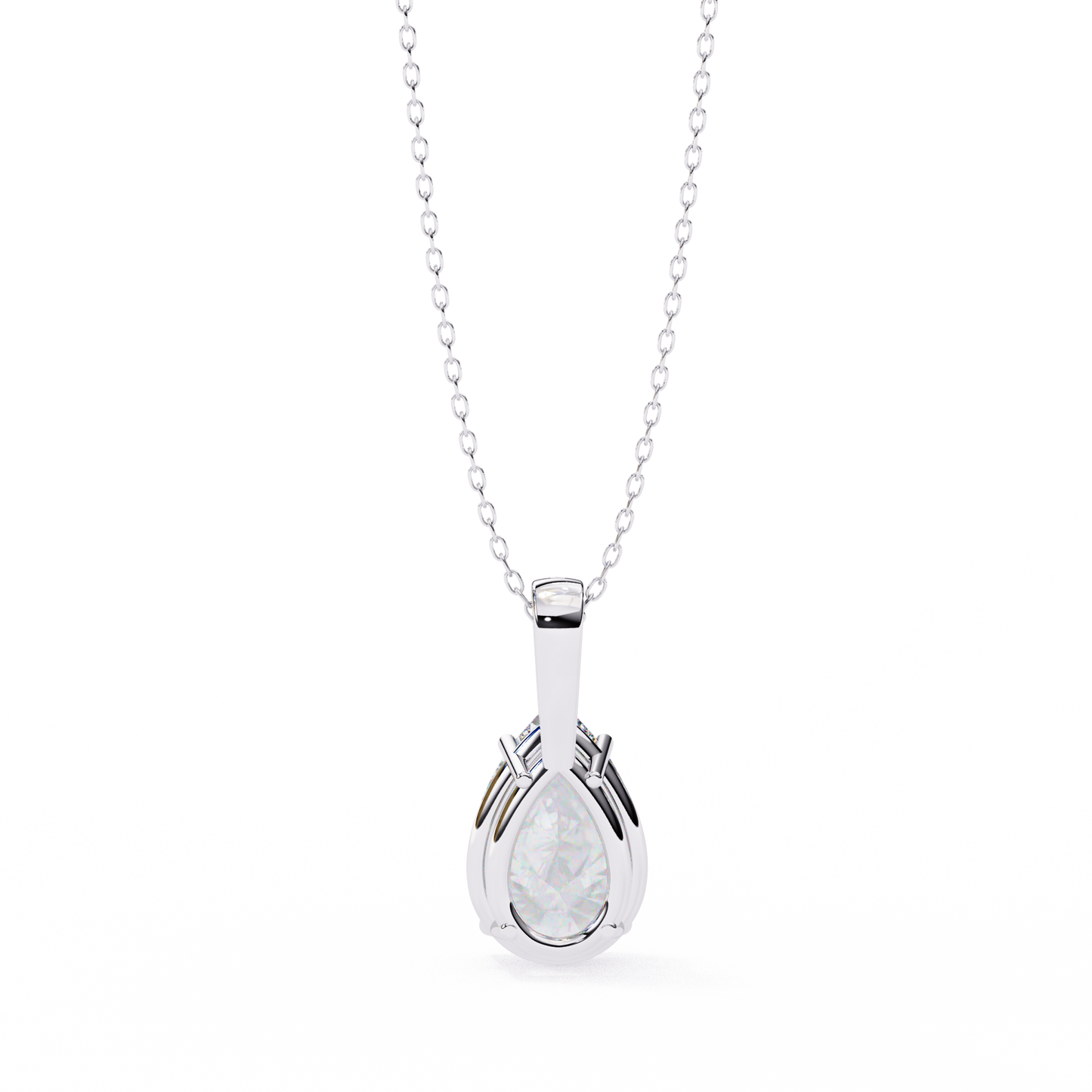 Pear Shaped Solitaire Necklace | Teardrop Diamond Pendant
