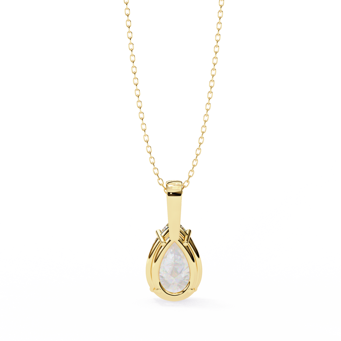 Pear Shaped Solitaire Necklace | Teardrop Diamond Pendant