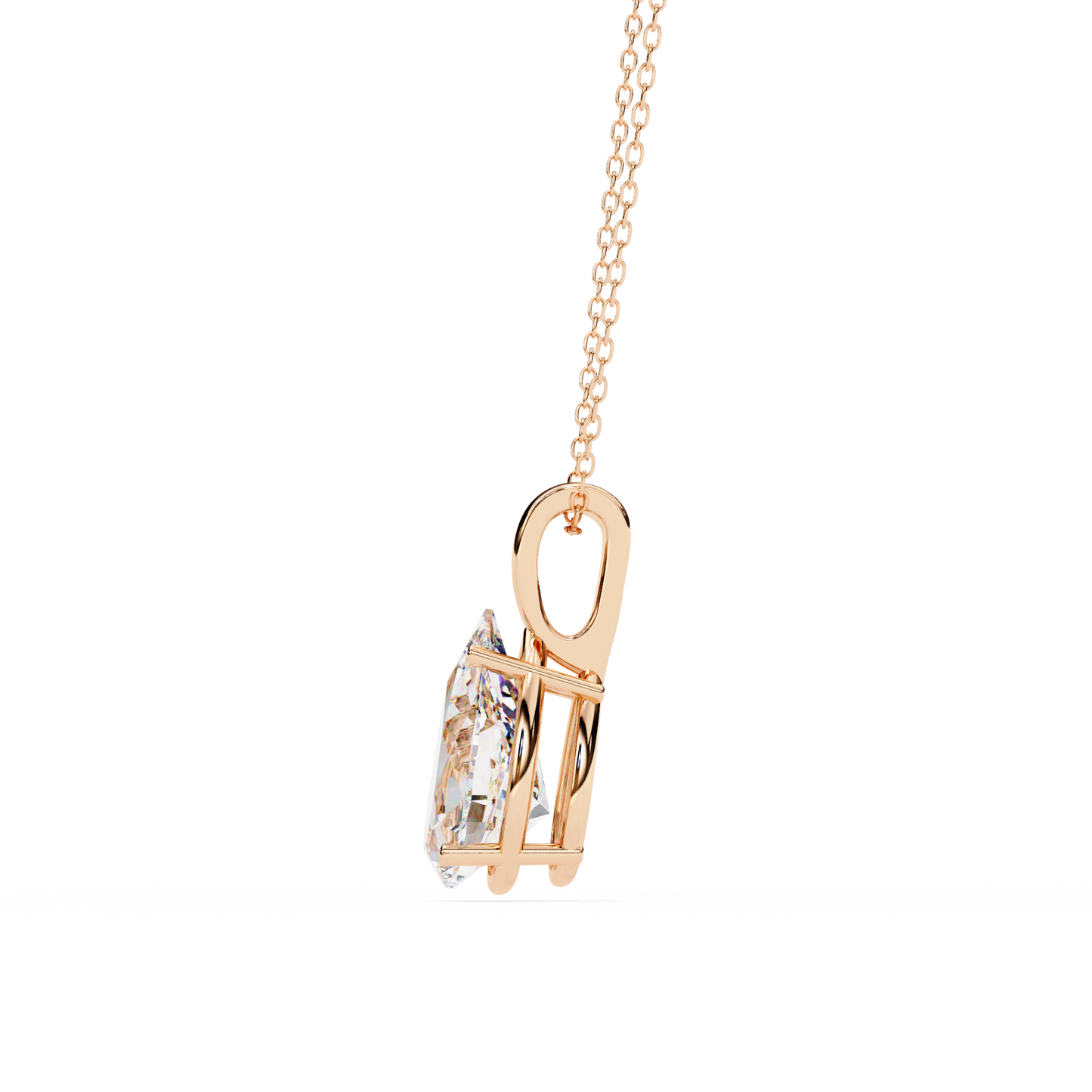 Pear Shaped Solitaire Necklace | Teardrop Diamond Pendant