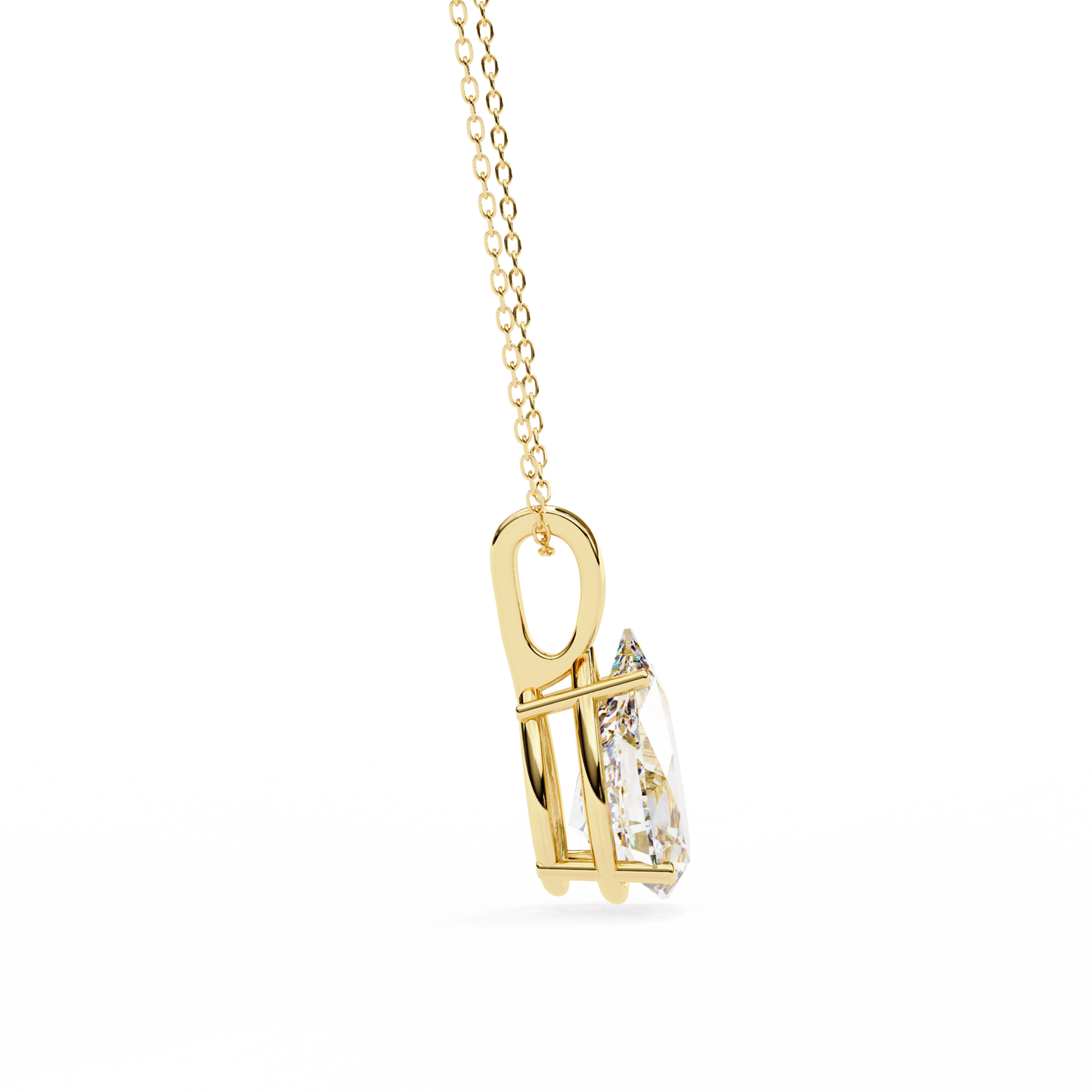 Pear Shaped Solitaire Necklace | Teardrop Diamond Pendant
