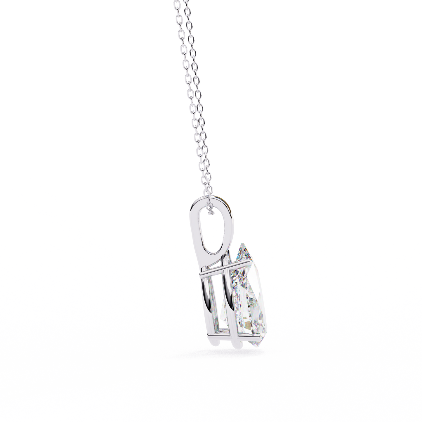 Pear Shaped Solitaire Necklace | Teardrop Diamond Pendant