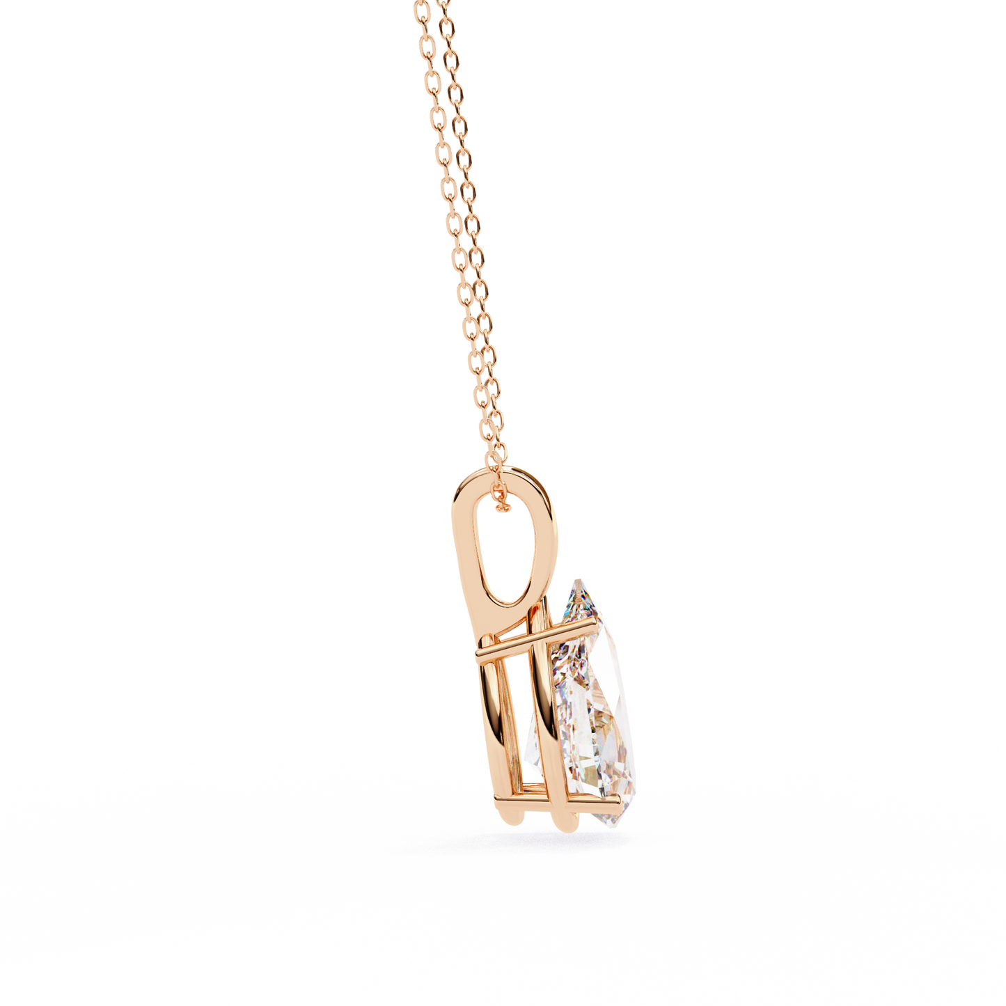 Pear Shaped Solitaire Necklace | Teardrop Diamond Pendant
