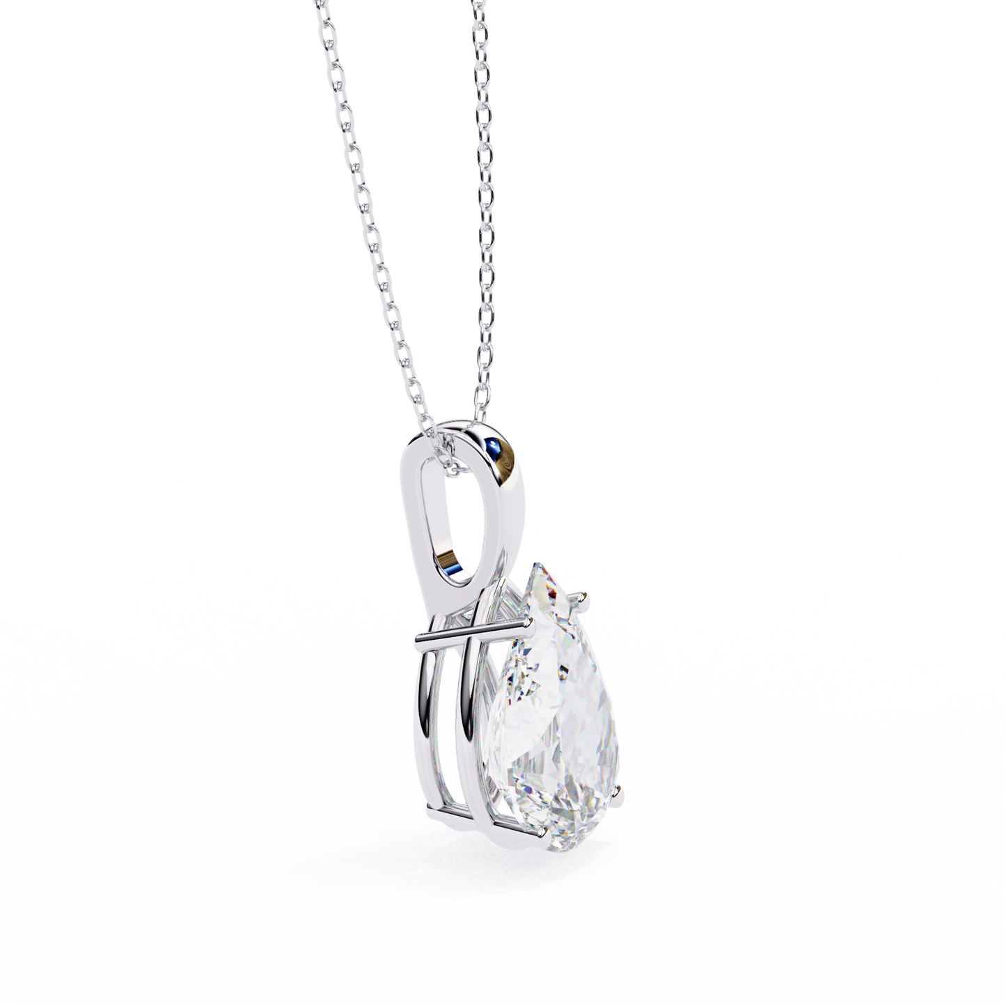 Pear Shaped Solitaire Necklace | Teardrop Diamond Pendant