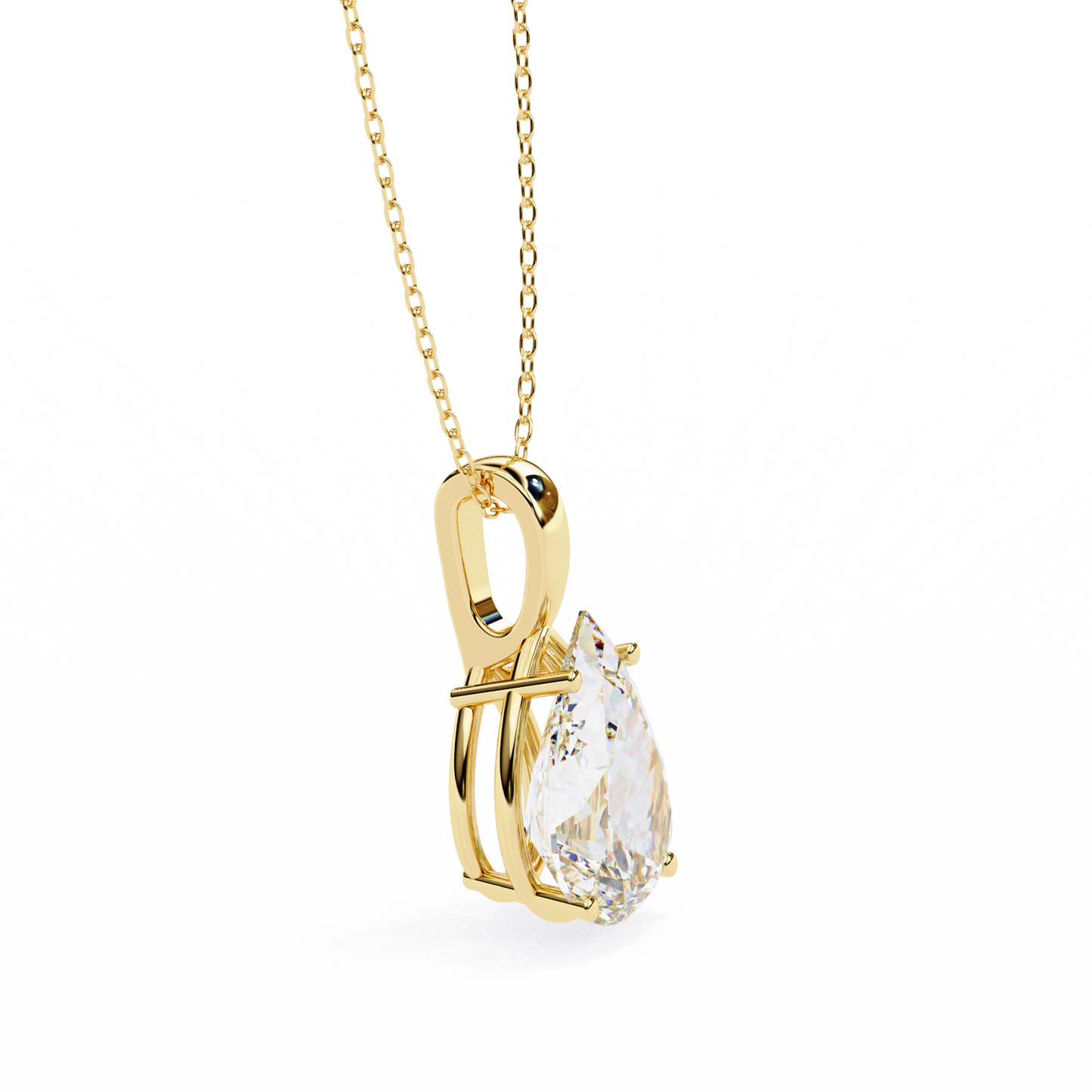 Pear Shaped Solitaire Necklace | Teardrop Diamond Pendant