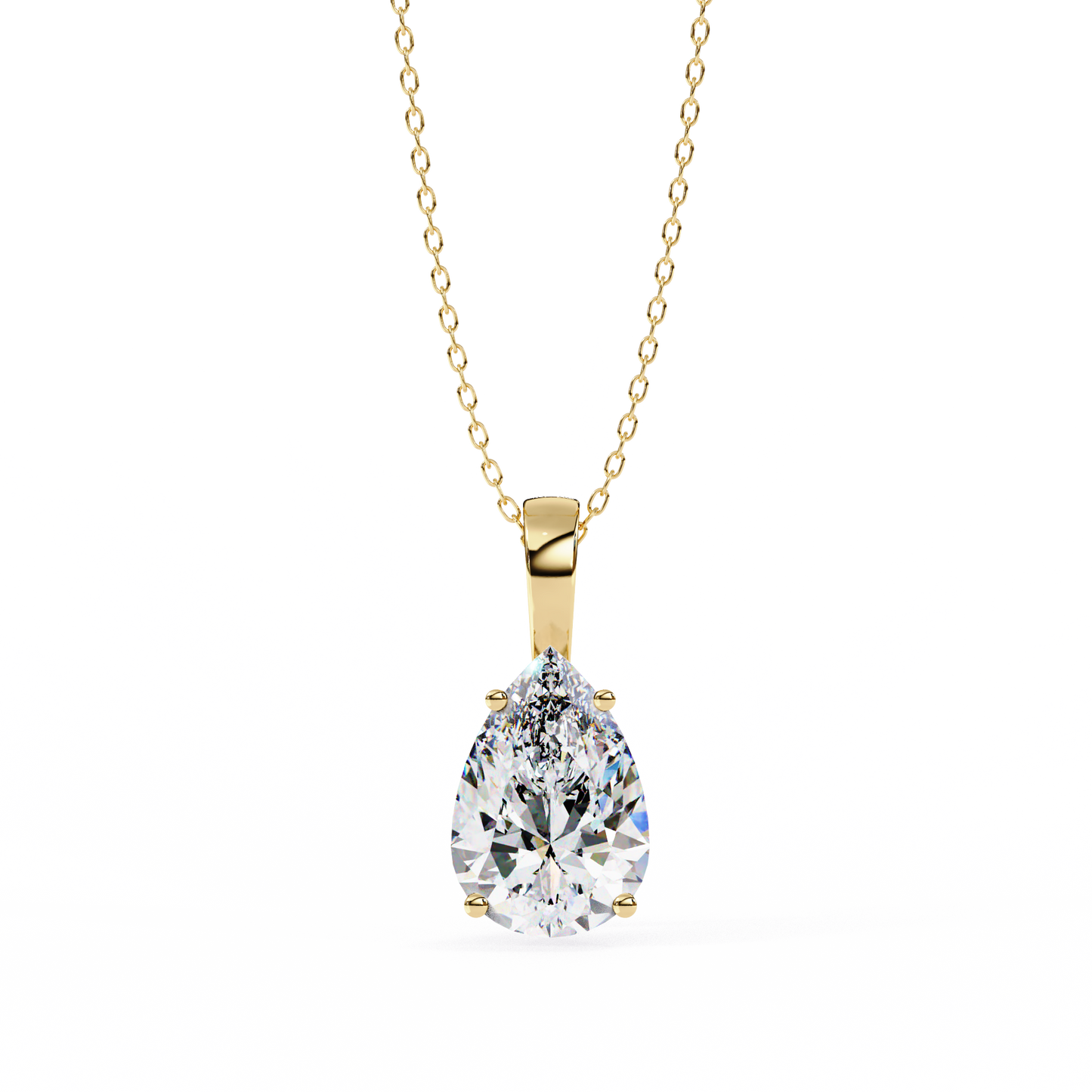 Pear Shaped Solitaire Necklace | Teardrop Diamond Pendant