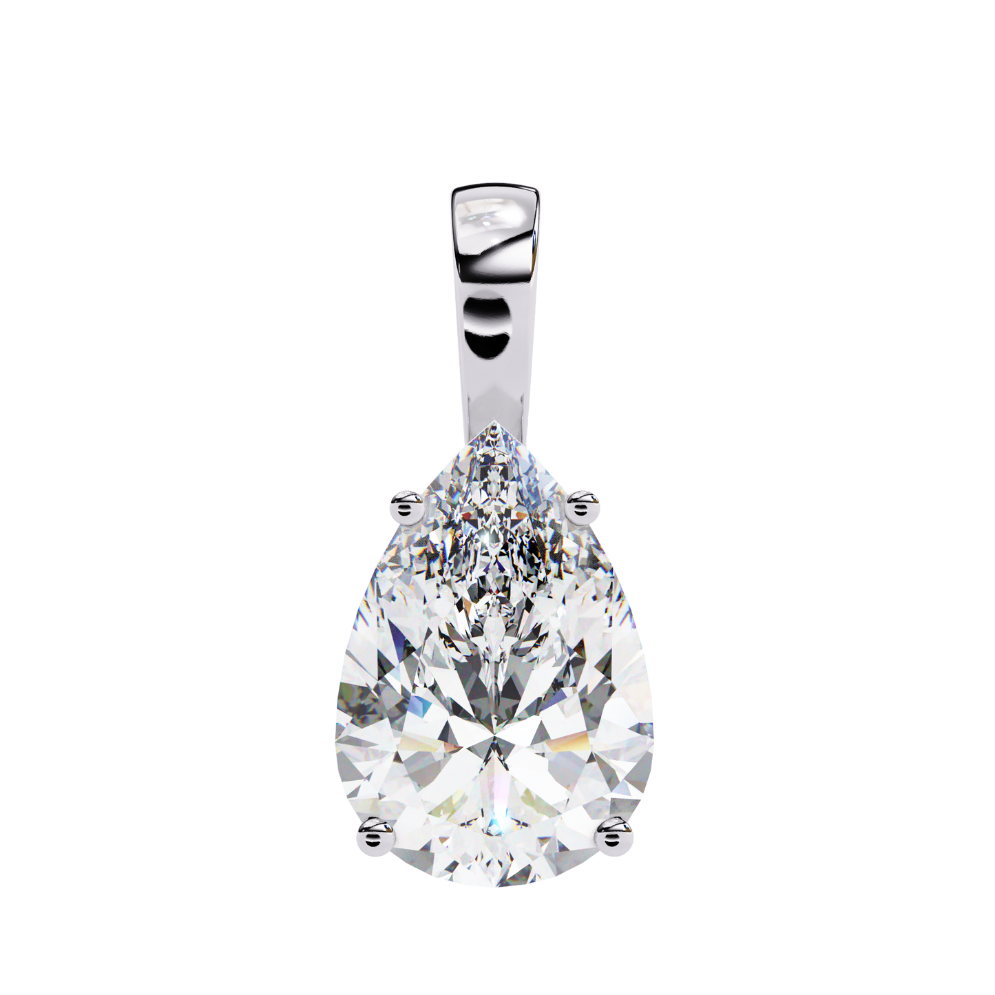 Pear Shaped Solitaire Necklace | Teardrop Diamond Pendant
