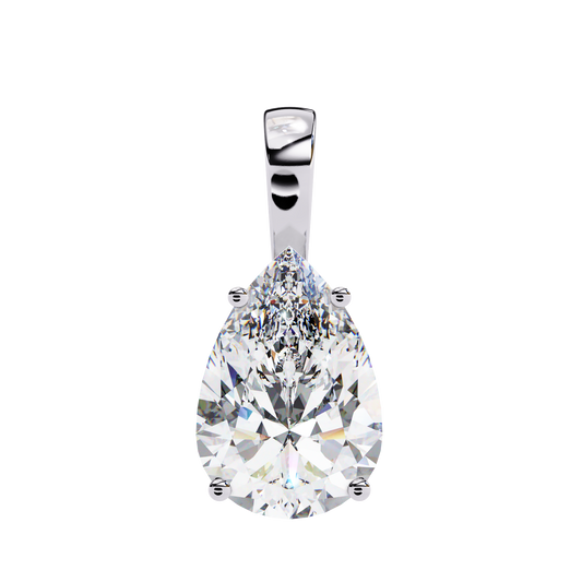 Pear Shaped Solitaire Necklace | Teardrop Diamond Pendant