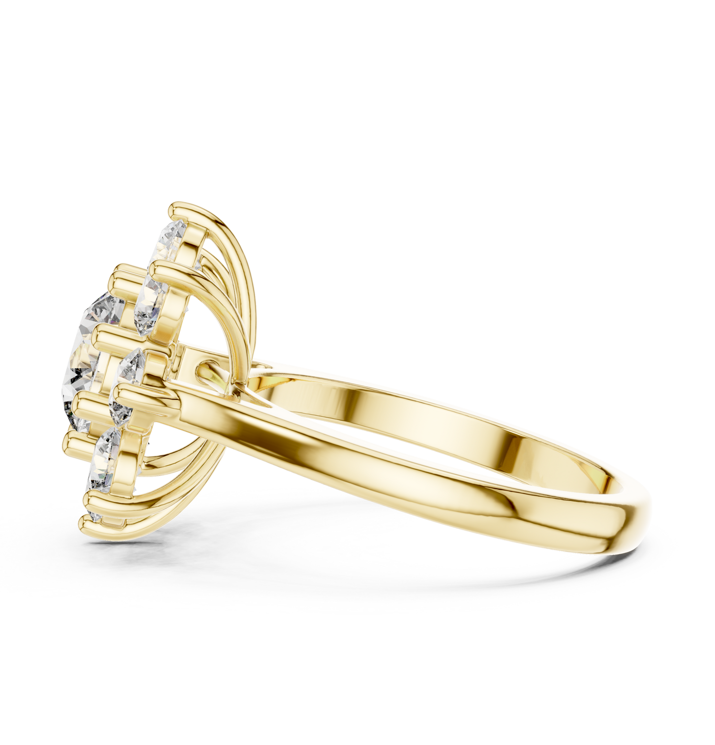 Round Diamond Flower Cluster Ring