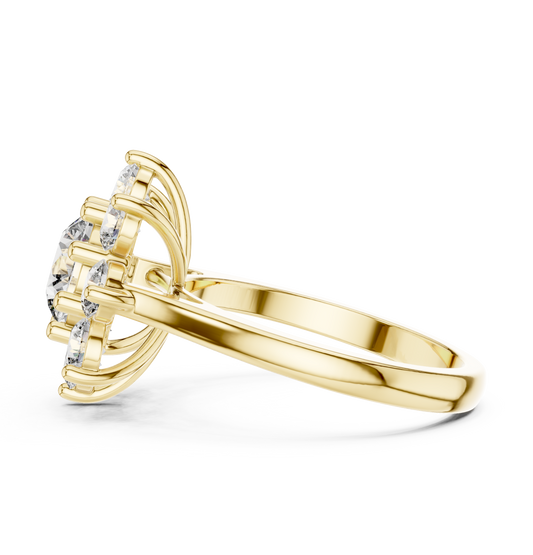 Round Diamond Flower Cluster Ring