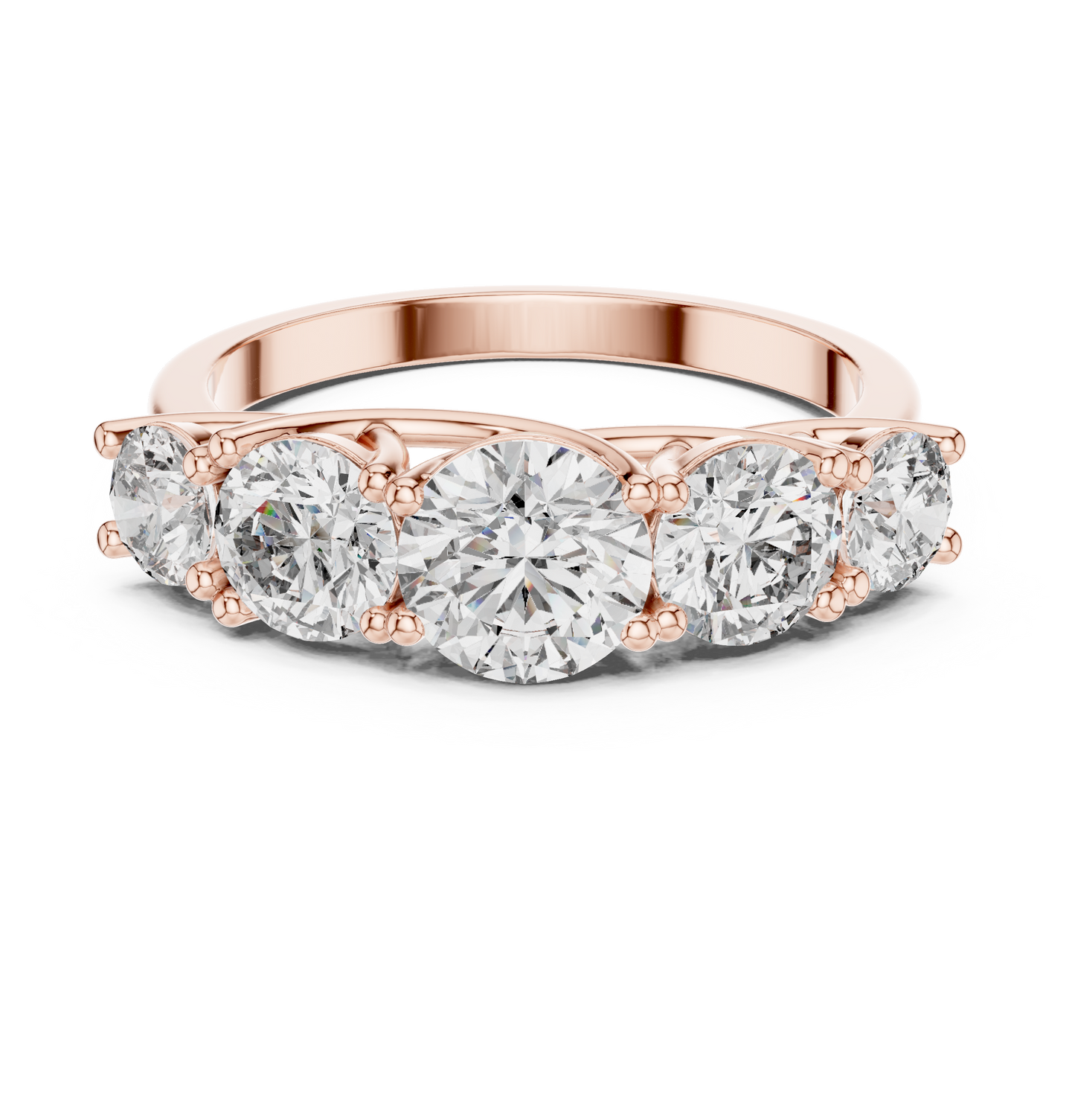 Five Stone Round Diamond Band