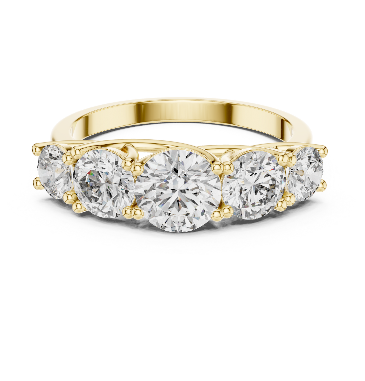 Five Stone Round Diamond Band