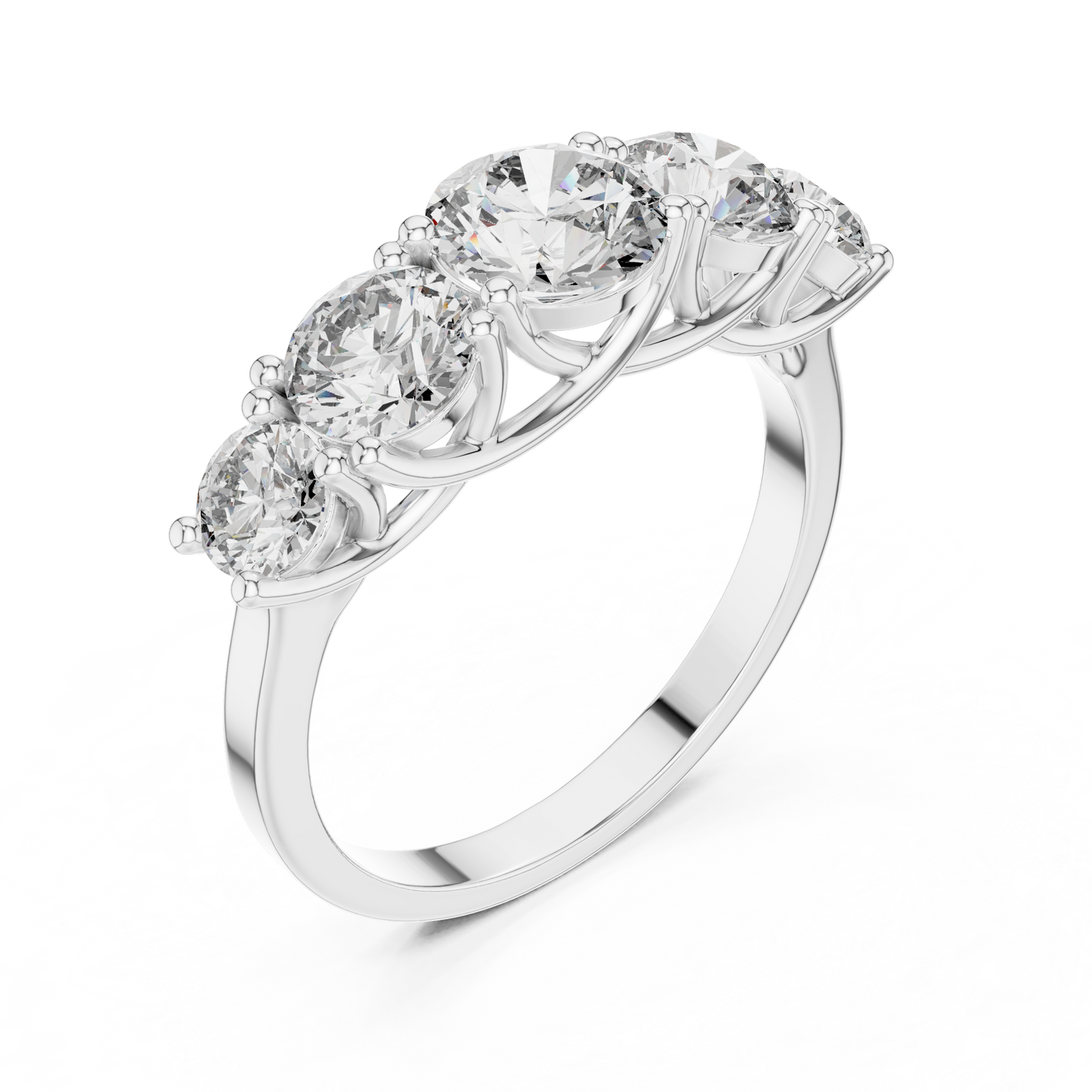 Five Stone Round Diamond Band