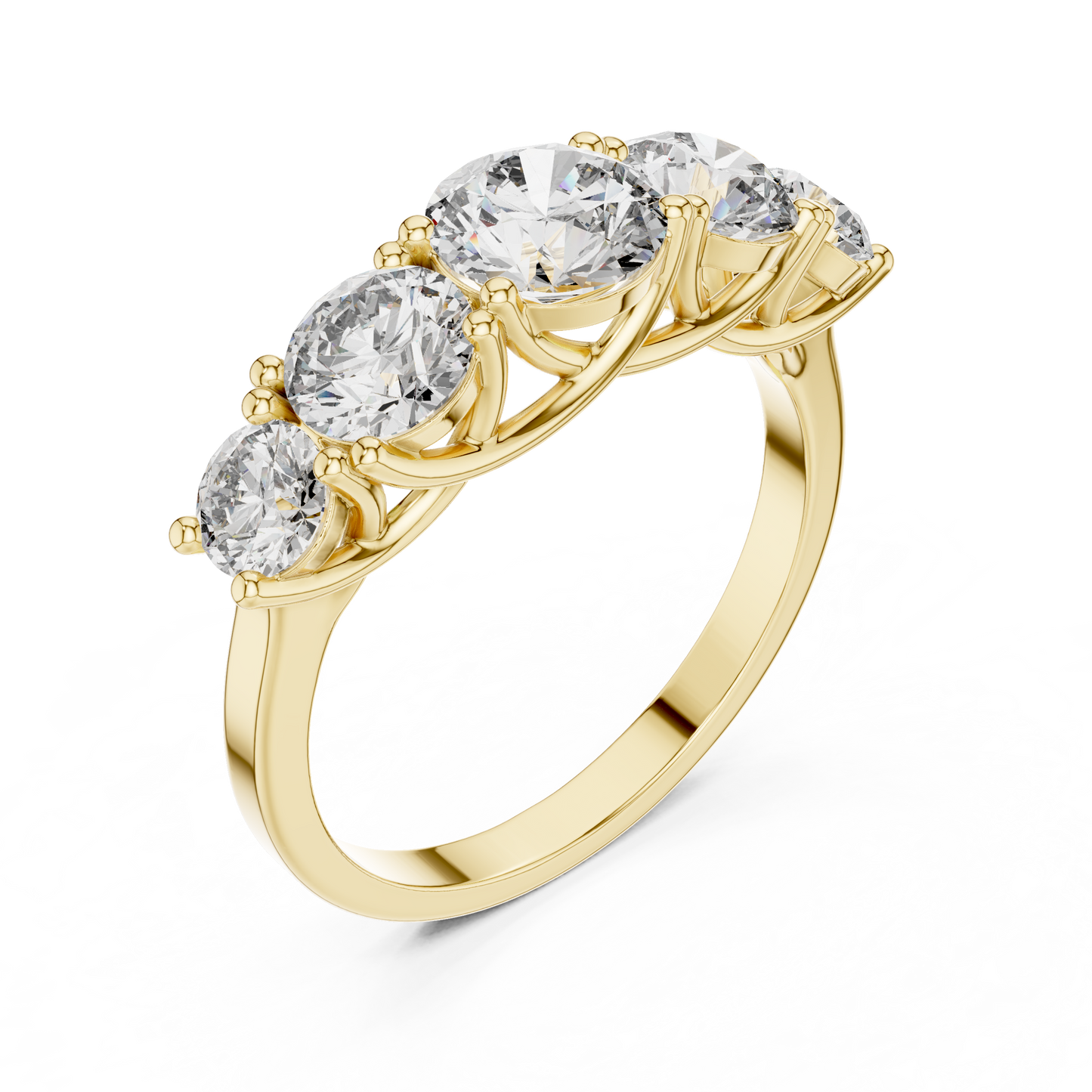 Five Stone Round Diamond Band