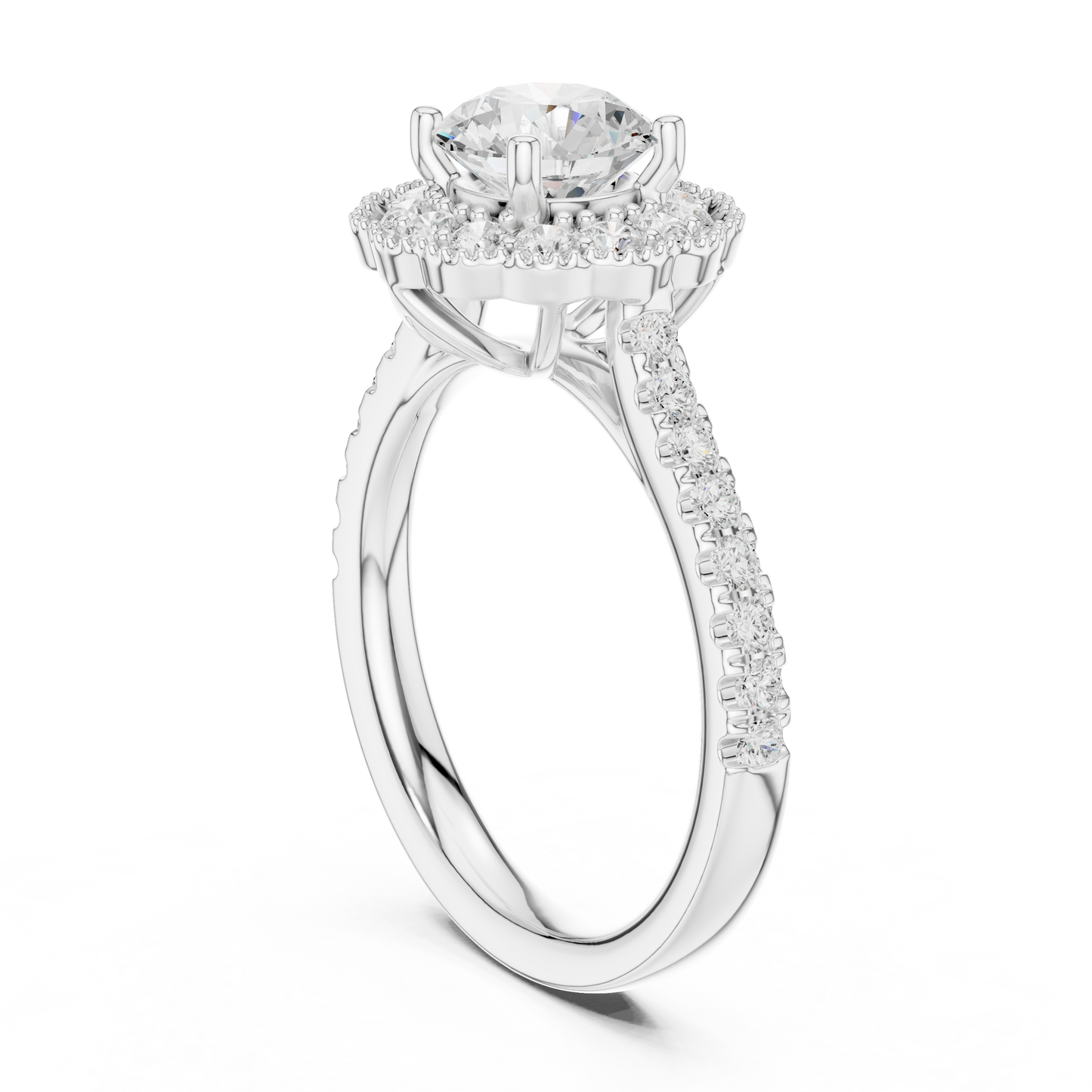 Round Floral Halo Vintage Ring