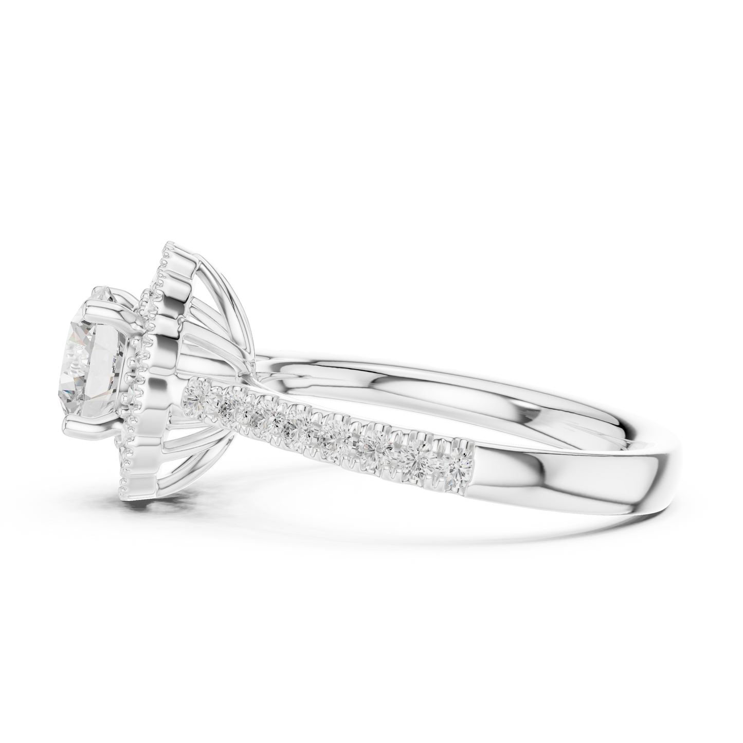 Round Floral Halo Vintage Ring